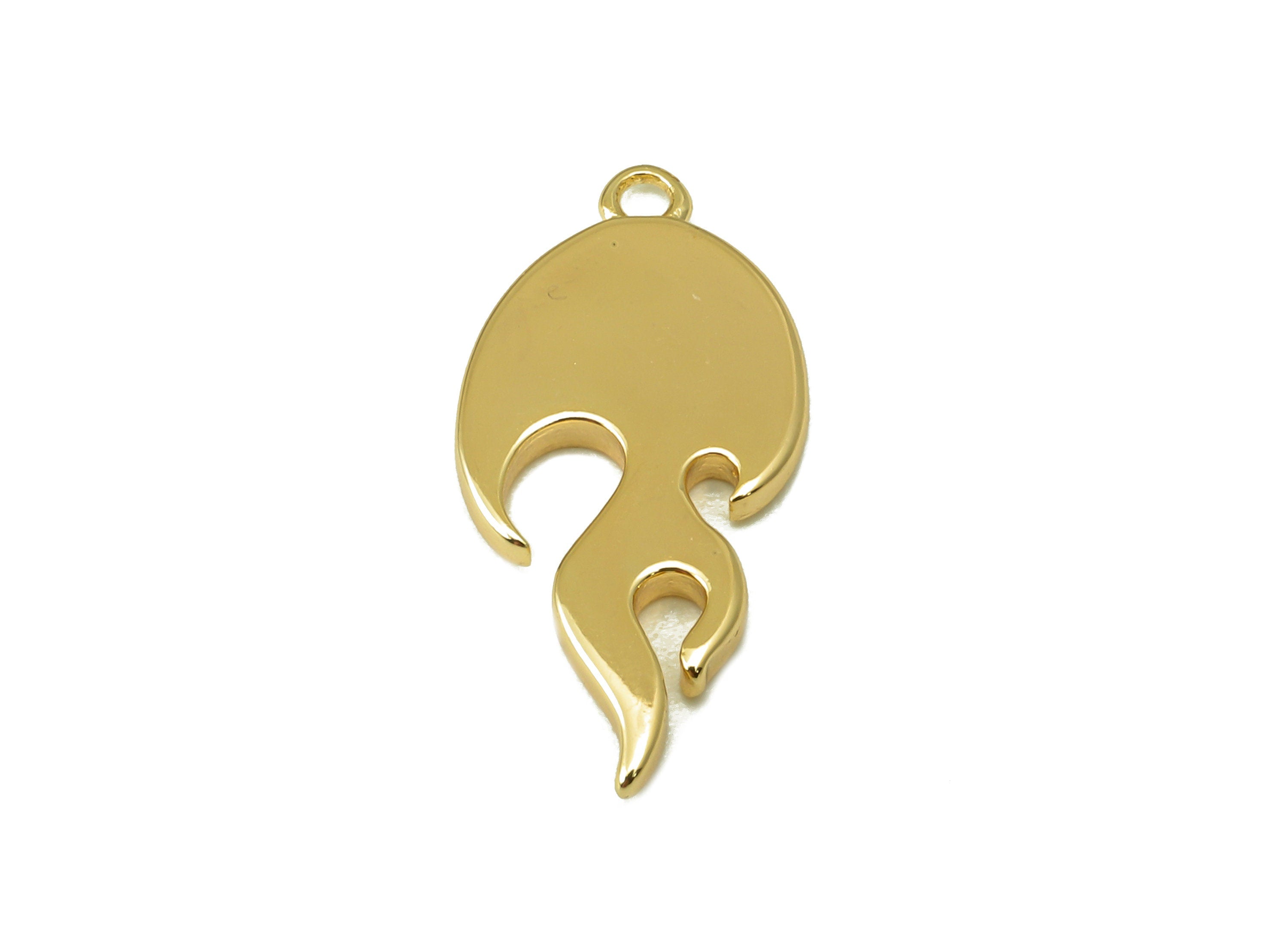 Brass Textured Flame pendant-Brass Textured Necklace-Burning Earring Pendant-DIY Jewelry Making Supplies-20.88x 9.96x 1.66mm-RGP6183 - DOMEDBAZAAR