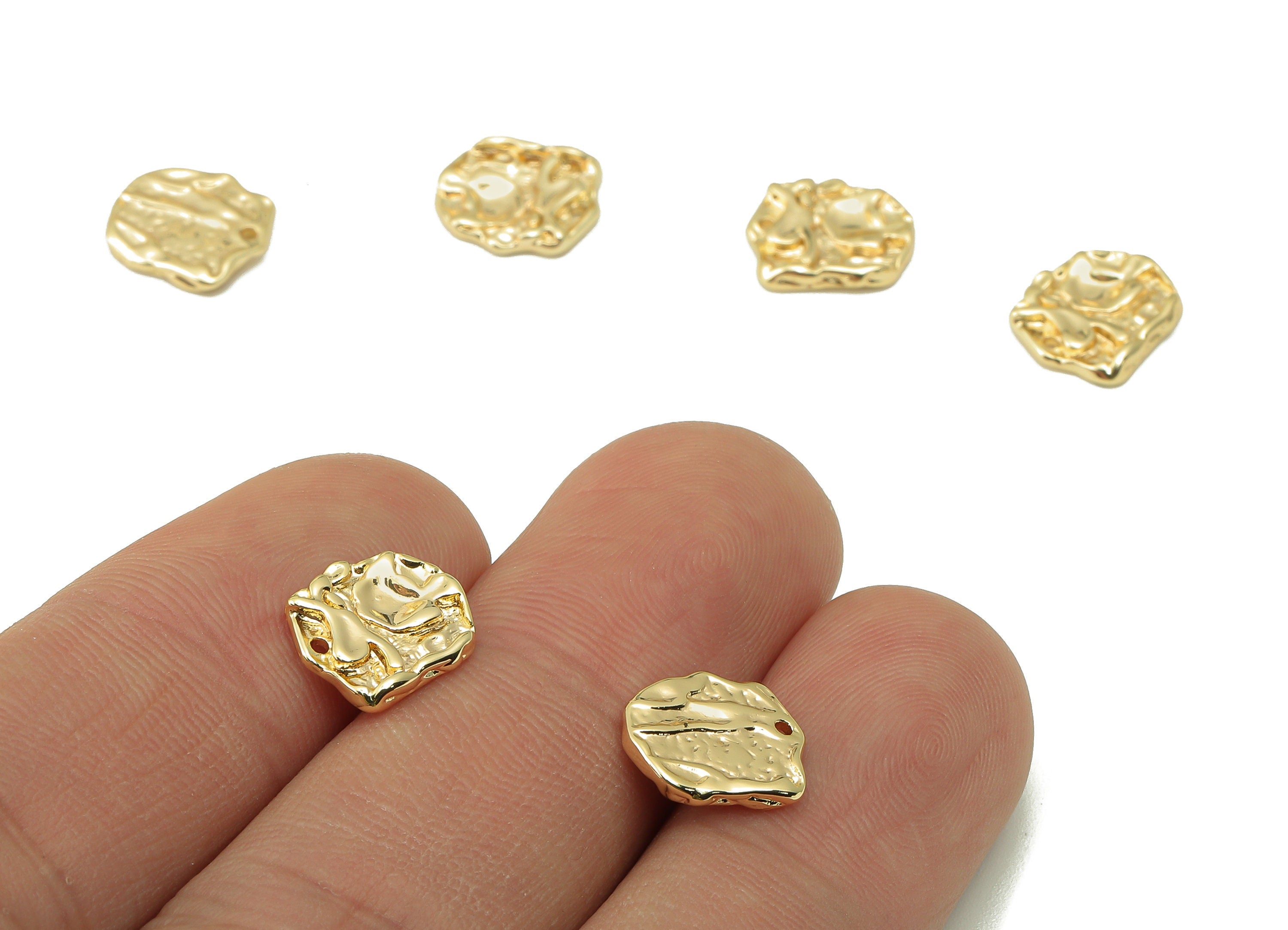 Brass Round Textured pendant-Brass Textured Necklace-Round Earring Pendant-For Necklace-DIYJewelry Making Supplies-10.49x10.91x1.8mm-RGP6190 - DOMEDBAZAAR