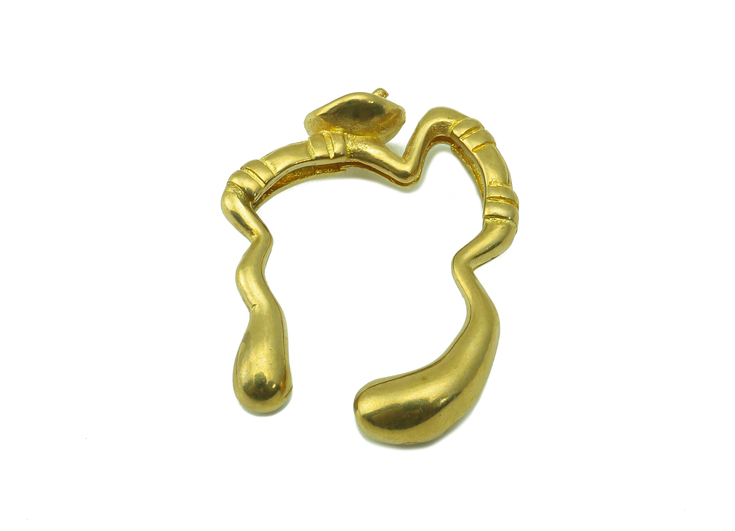 Brass Gold Plated Irregular Earrings - Brass Earring for Pearl - Brass Melting Earring - 26.48 x 19.15 x 6.07mm - PP7648 - DOMEDBAZAAR