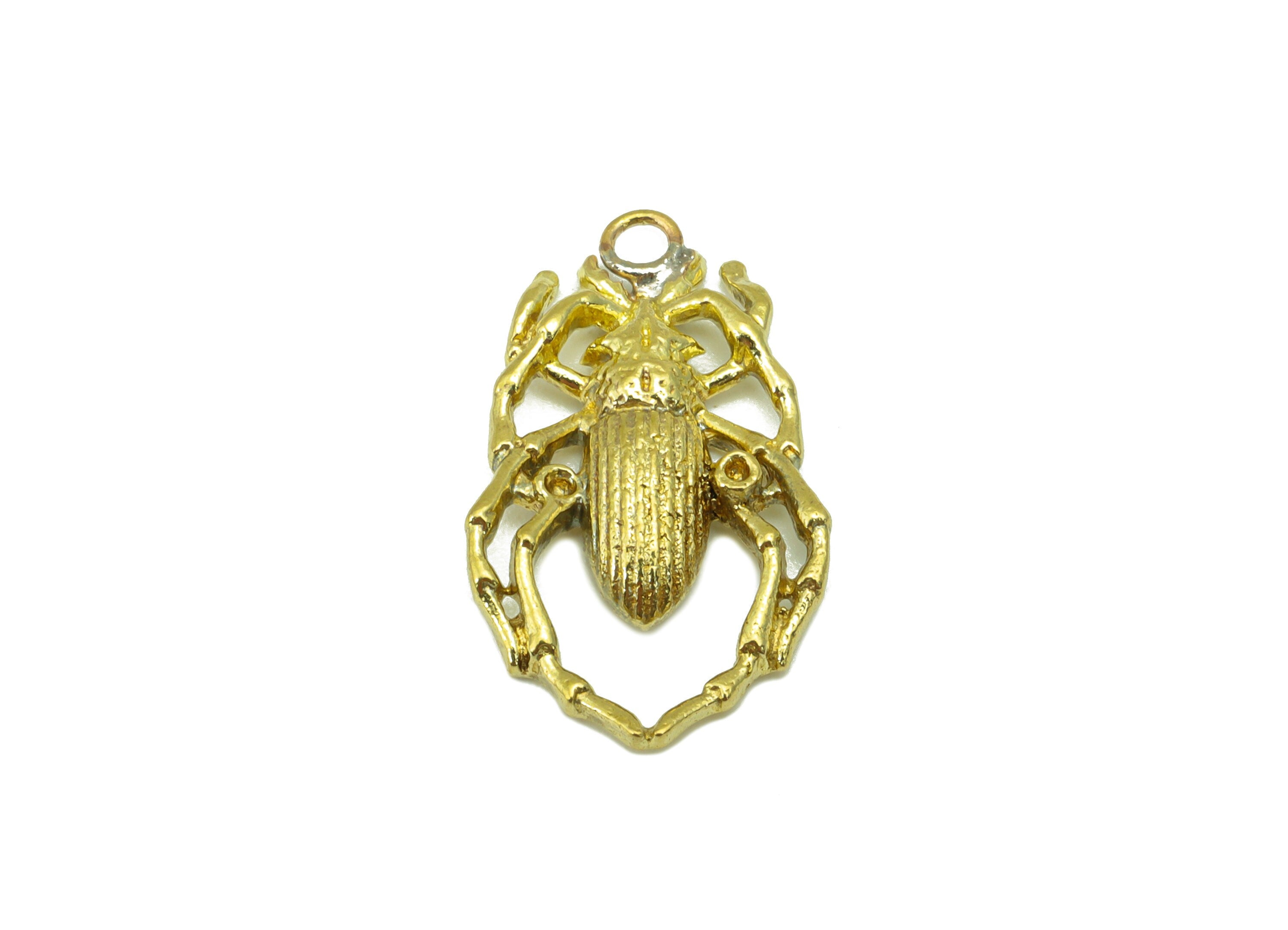 Brass Spider Earring Charm- Raw Brass Insect Charm -Animal Pendant - For Earring - Jewelry supplies-13x11x2.37mm-PP8407 - DOMEDBAZAAR