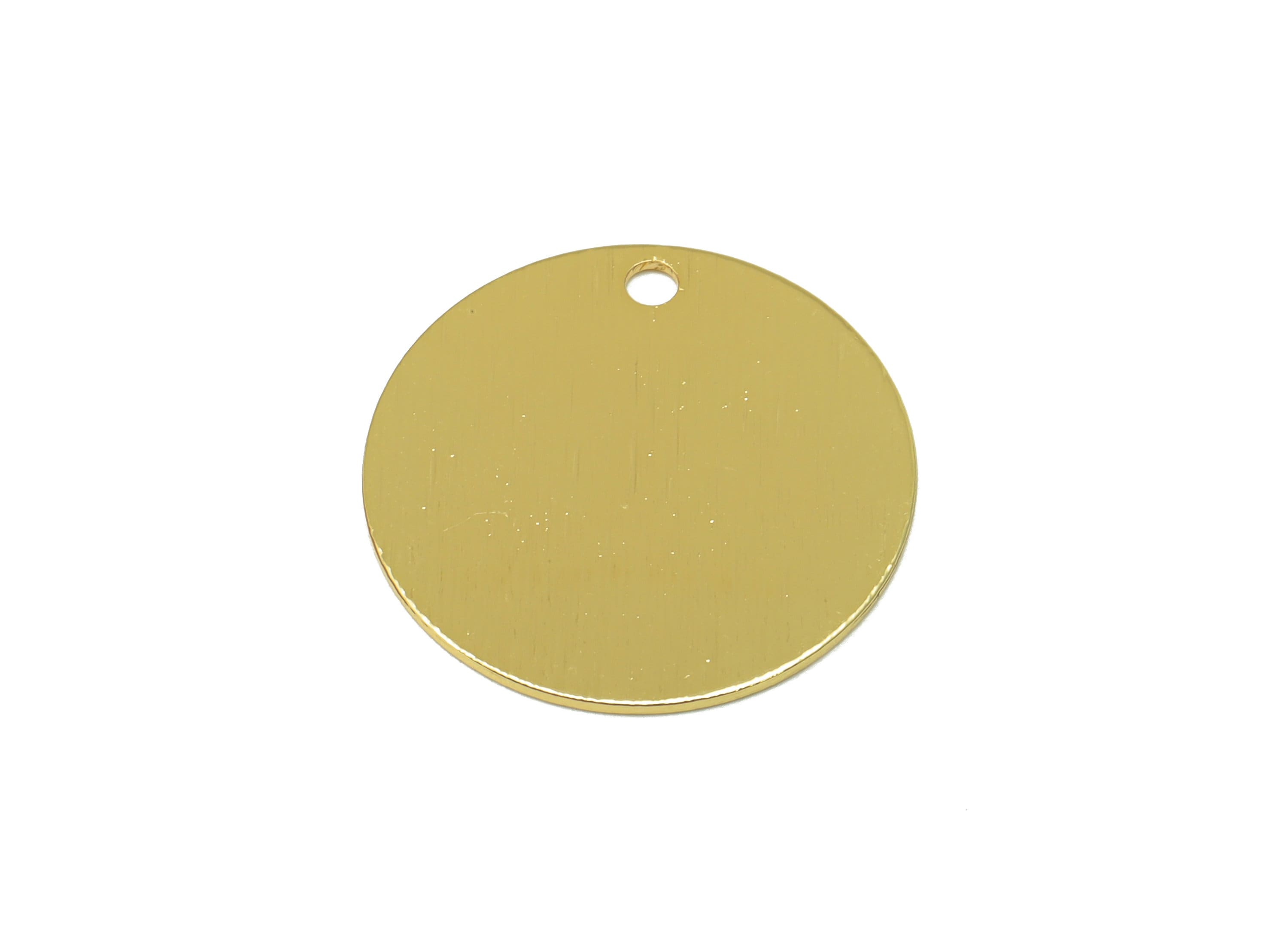 Brass Round Charms - Rough Textured Brass Pendant - For Necklace - Tone Plated Brass - Jewelry Supplies - 20.6 x 20.6 x 0.61mm - PP1931G - DOMEDBAZAAR