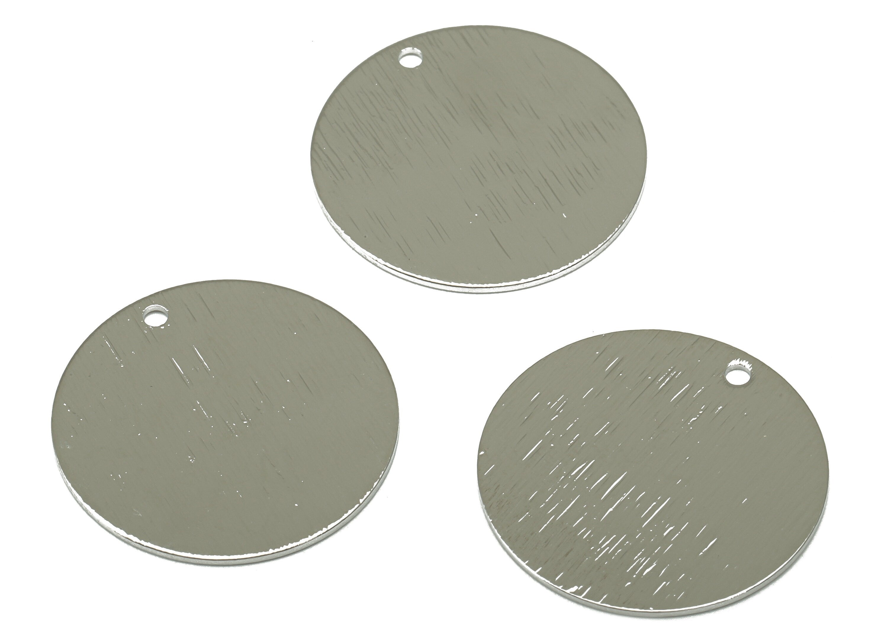 Brass Round Charms - Rough Textured Brass Pendant - For Necklace - Earring Findings - Jewelry Supplies -20.59 x 20.59 x 0.62mm - PP1931S - DOMEDBAZAAR