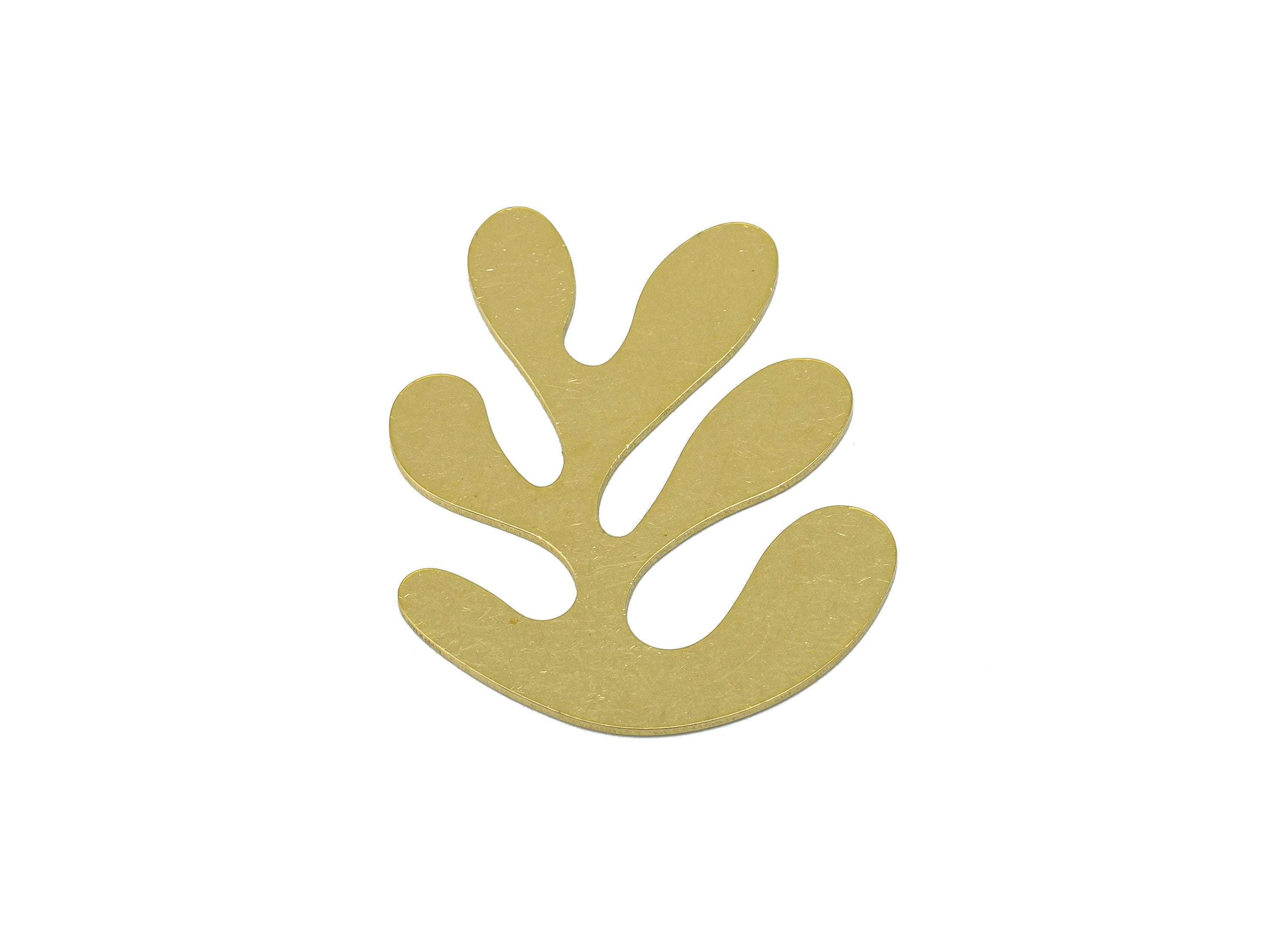 Brass Earring Charms - Raw Brass Leaf Charm- Brass Botanical Charm - DIY Jewelry Making Supplies - 36.28 x 29.58 x 0.7mm- PP4742B - DOMEDBAZAAR