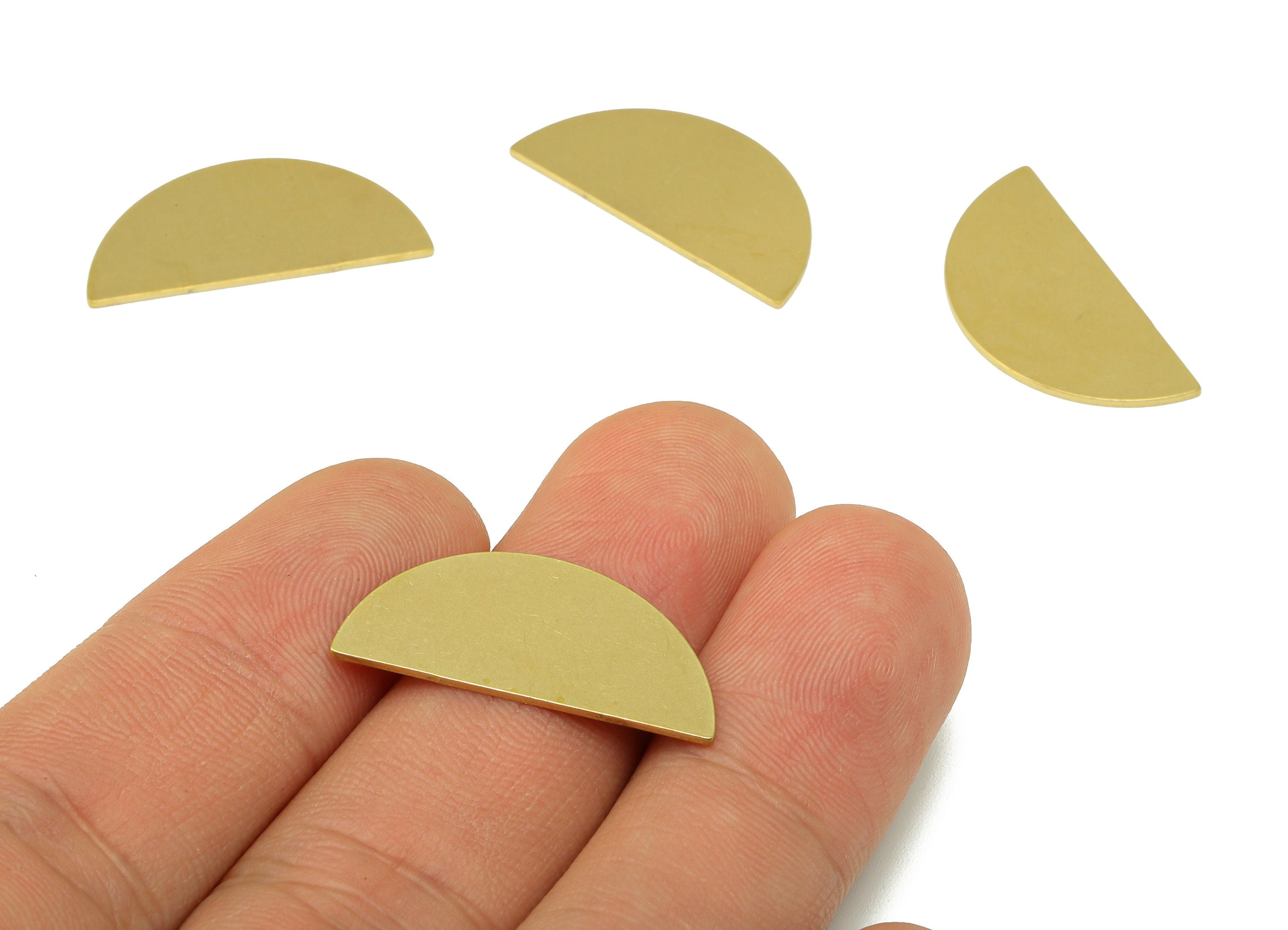 Brass Half Moon Charm - Brass circle Blank - Brass Stamping Tag - Brass Blank Findings- jewelry supplies - 25.9 x 12.55 x 0.69mm - PP8592 - DOMEDBAZAAR