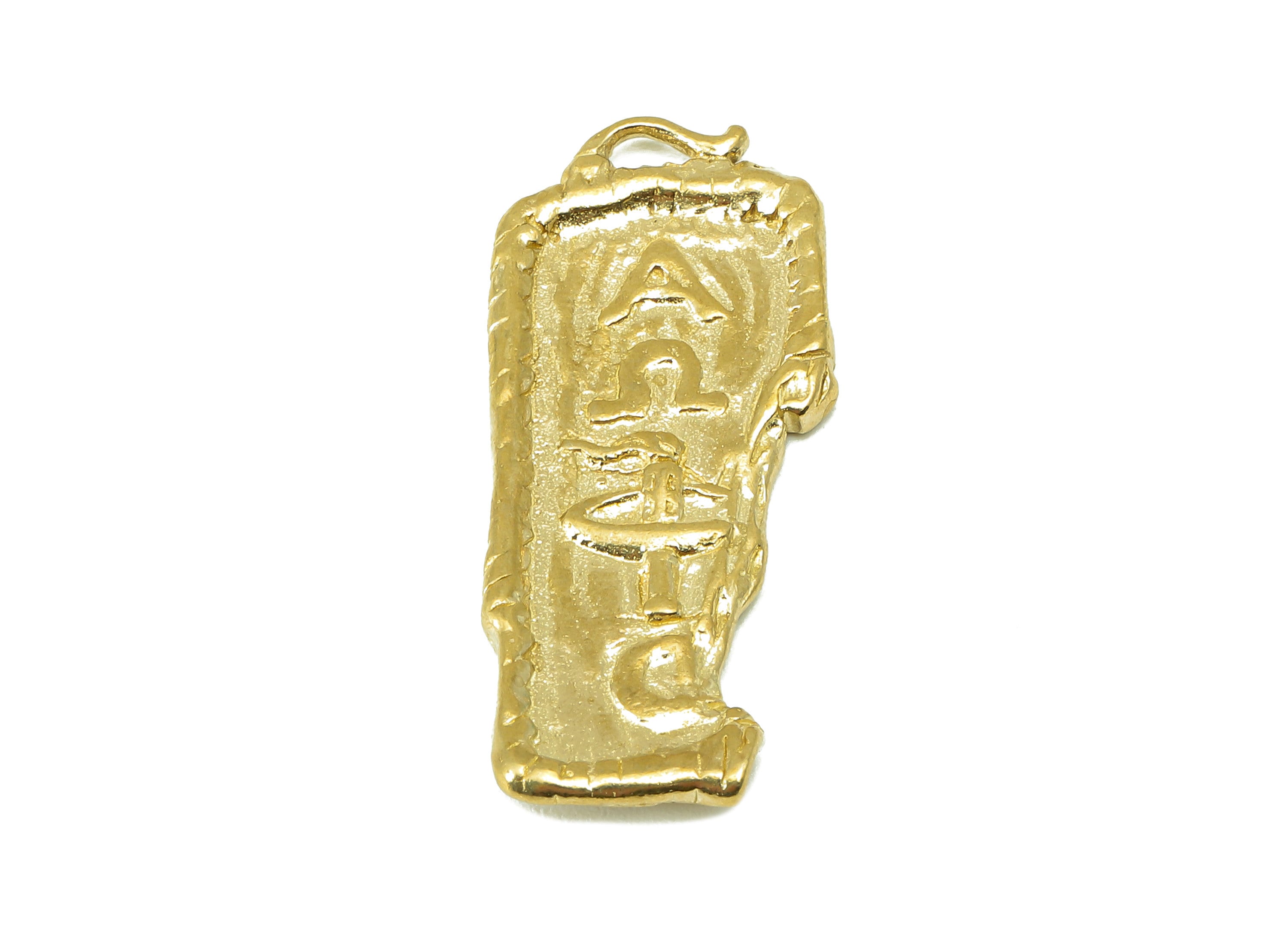 Brass Irregular Rectangle Earring Charms-Raw Brass Antique Pendant-Egyptian Pharaoh Charm- For Jewelry Supplies-34x 14x 1.58mm-PP8314 - DOMEDBAZAAR