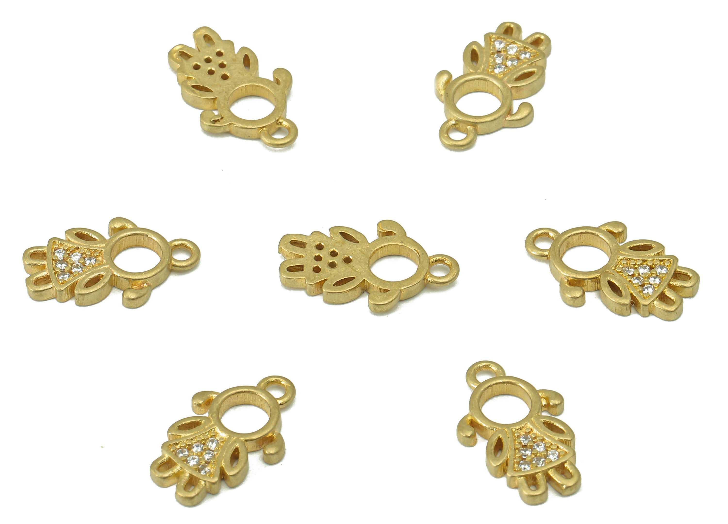 Brass Girl Earring Charm - Raw Brass Cute Girl Shaped Pendant-Cubic Zircon -Girl Charm -For Jewelry Making Supplies-13x8x 1.52mm-PP8245 - DOMEDBAZAAR