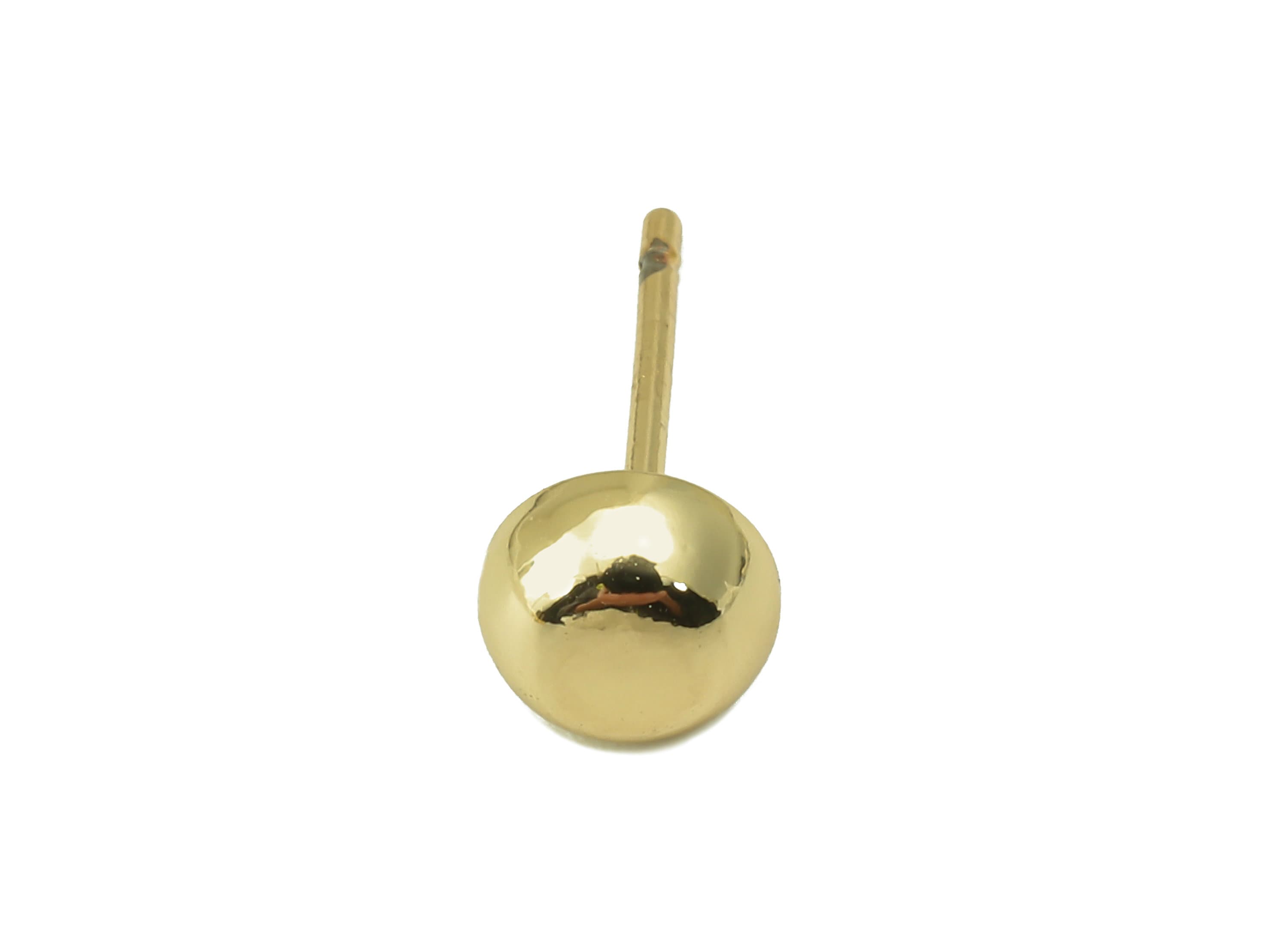 Brass Half Circle Earring Stud - Half Circle Pad Earring Post - 18K Real Gold Plated - Ear Stud-Findings- 5x5x2.6mm- RGP5934G - DOMEDBAZAAR