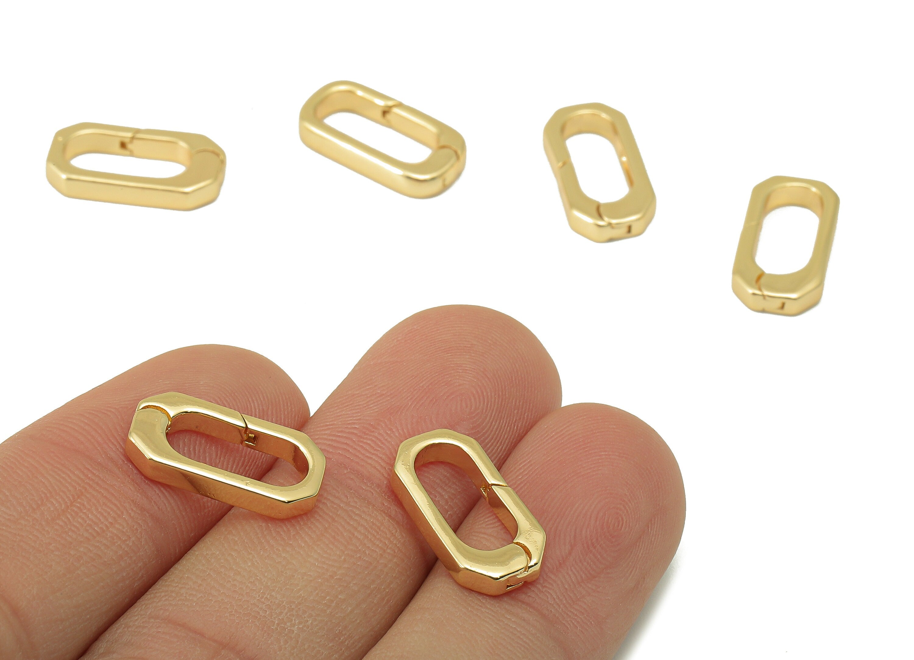 Brass Octagon Clasp - Brass Thick Hoop Clasp - Brass Octagon Hoop Clasp- 18K Real Gold Plated -Jewelry Making - 16.18x8x 1.53mm- RGP5995 - DOMEDBAZAAR