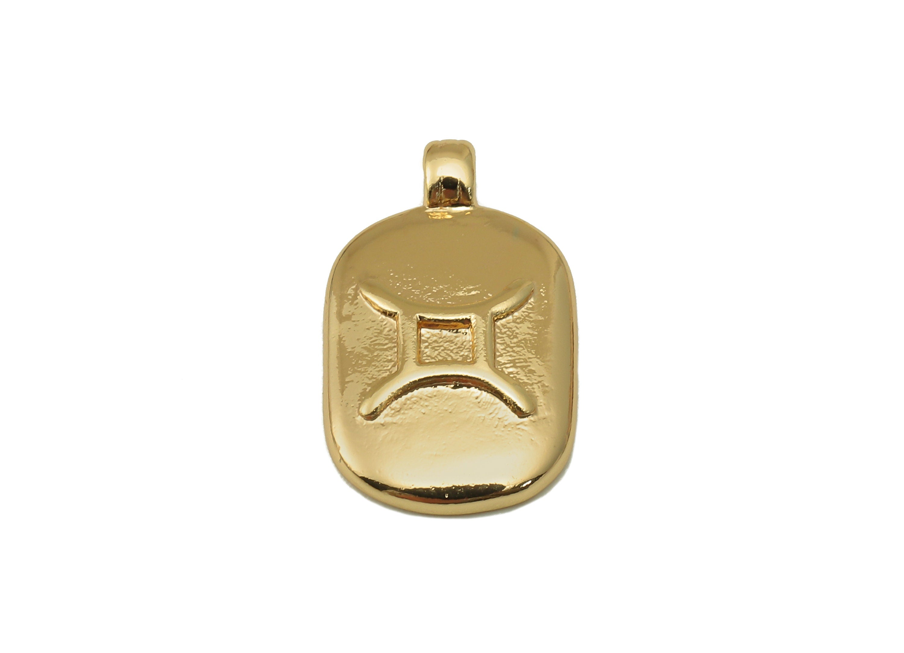 Brass Ellipse Earring Charm - Brass Constellation Earring - Textured Oval Genimi Pendant - For Necklace -Jewelry making-18x11x2.7mm-RGP6669H - DOMEDBAZAAR