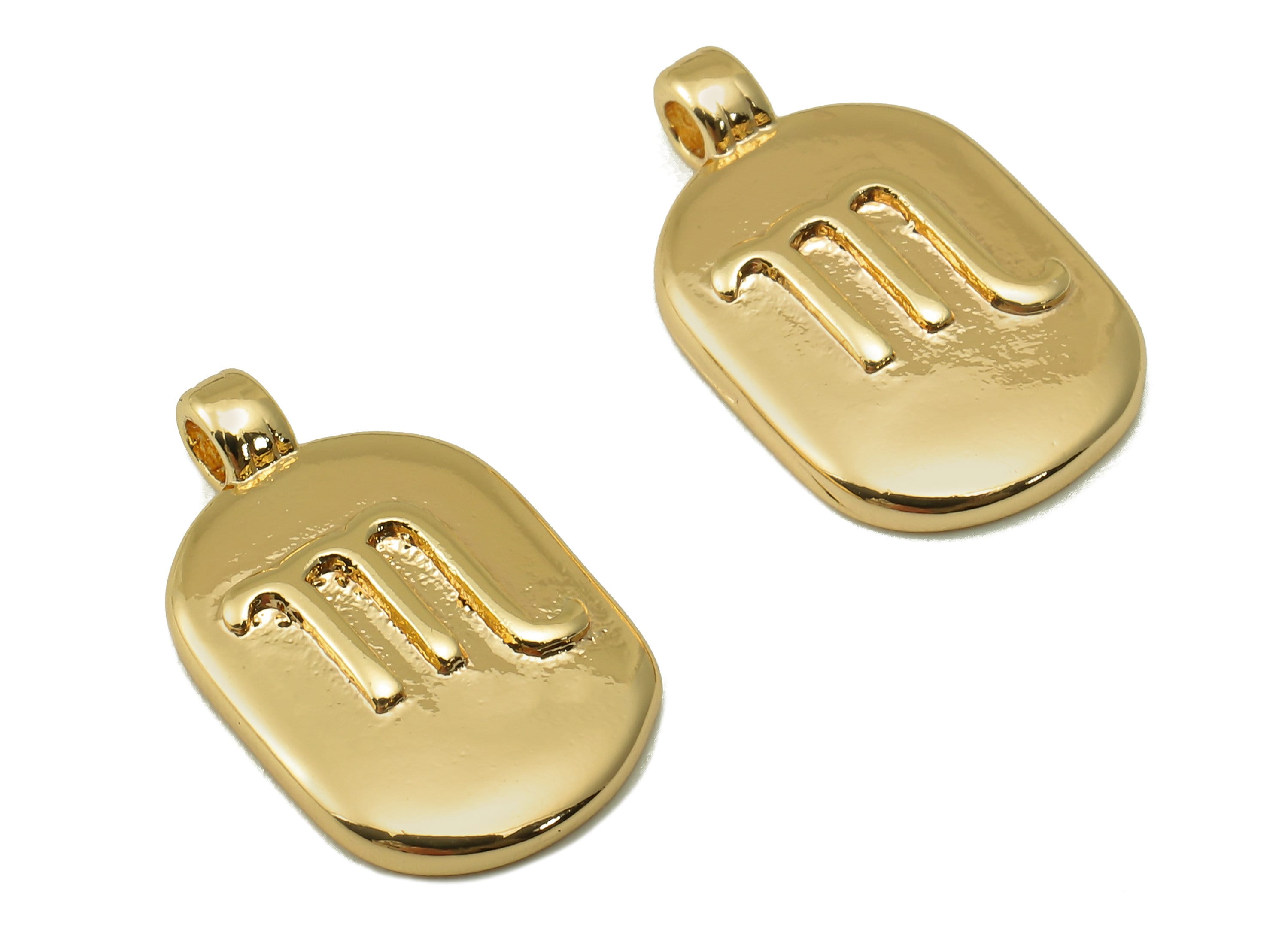 Brass Ellipse Earring Charm - Brass Constellation Earring - Textured Oval Scorpio Pendant - For Necklace-Jewelry Making-18x11x2.7mm-RGP6669J - DOMEDBAZAAR