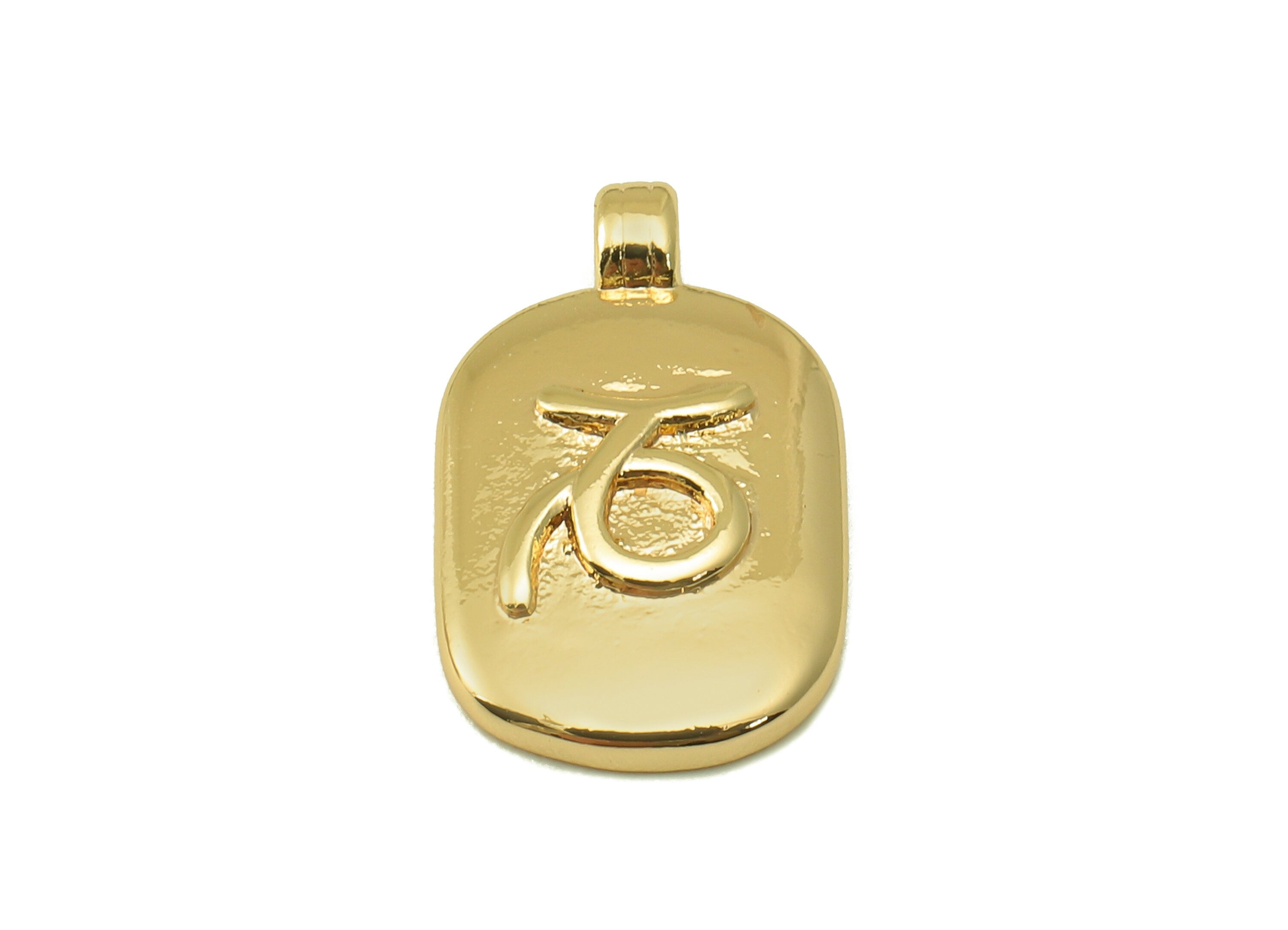 Brass Ellipse Earring Charm - Brass Constellation Earring - Textured Oval Capricorn Pendant-For Necklace-Jewelry Making-18x11x2.7mm-RGP6669K - DOMEDBAZAAR