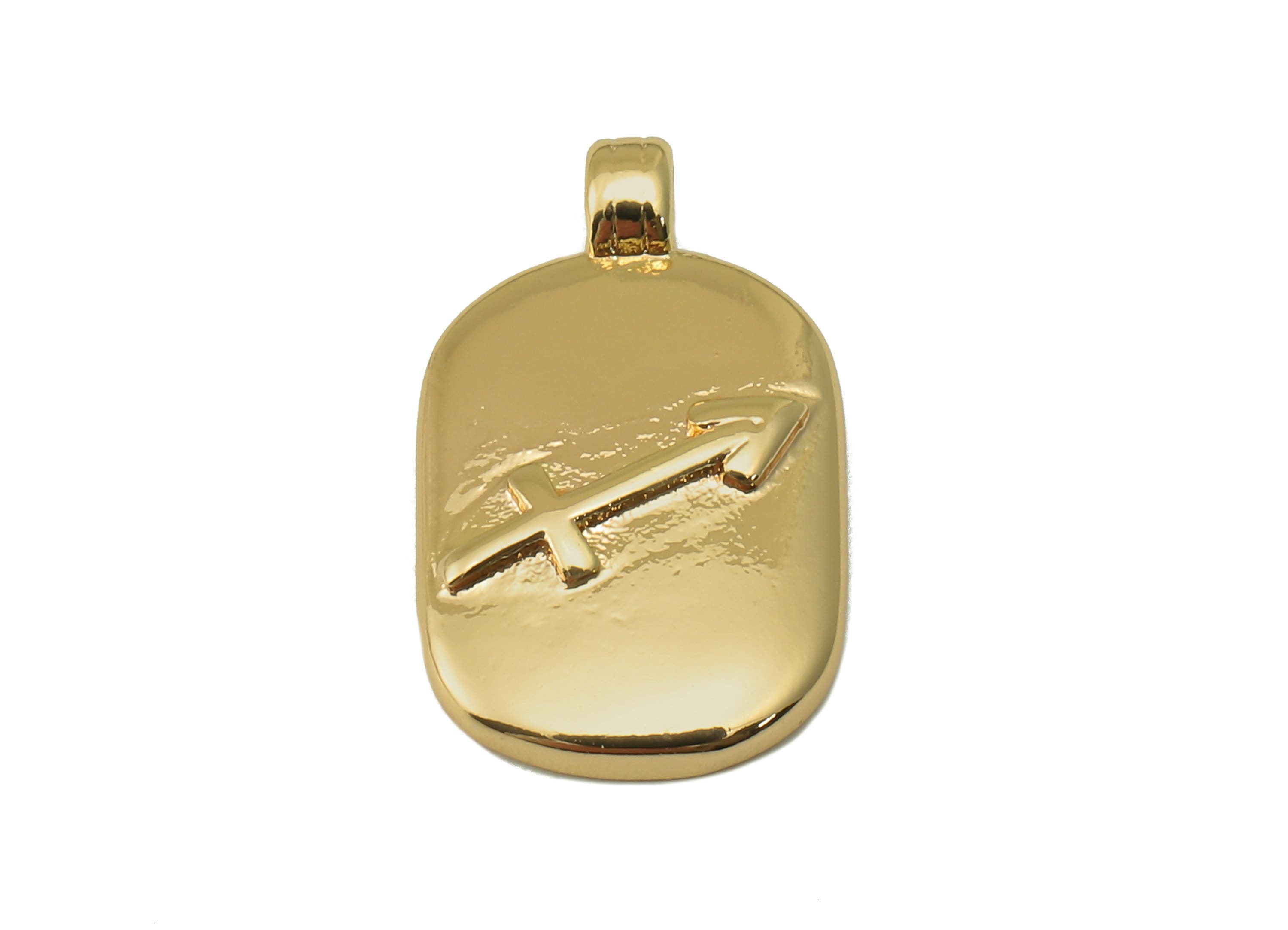 Brass Ellipse Earring Charm - Brass Constellation Earring -Textured Oval Sagittarius Pendant-For Necklace-JewelryMaking-18x11x2.7mm-RGP6669L - DOMEDBAZAAR