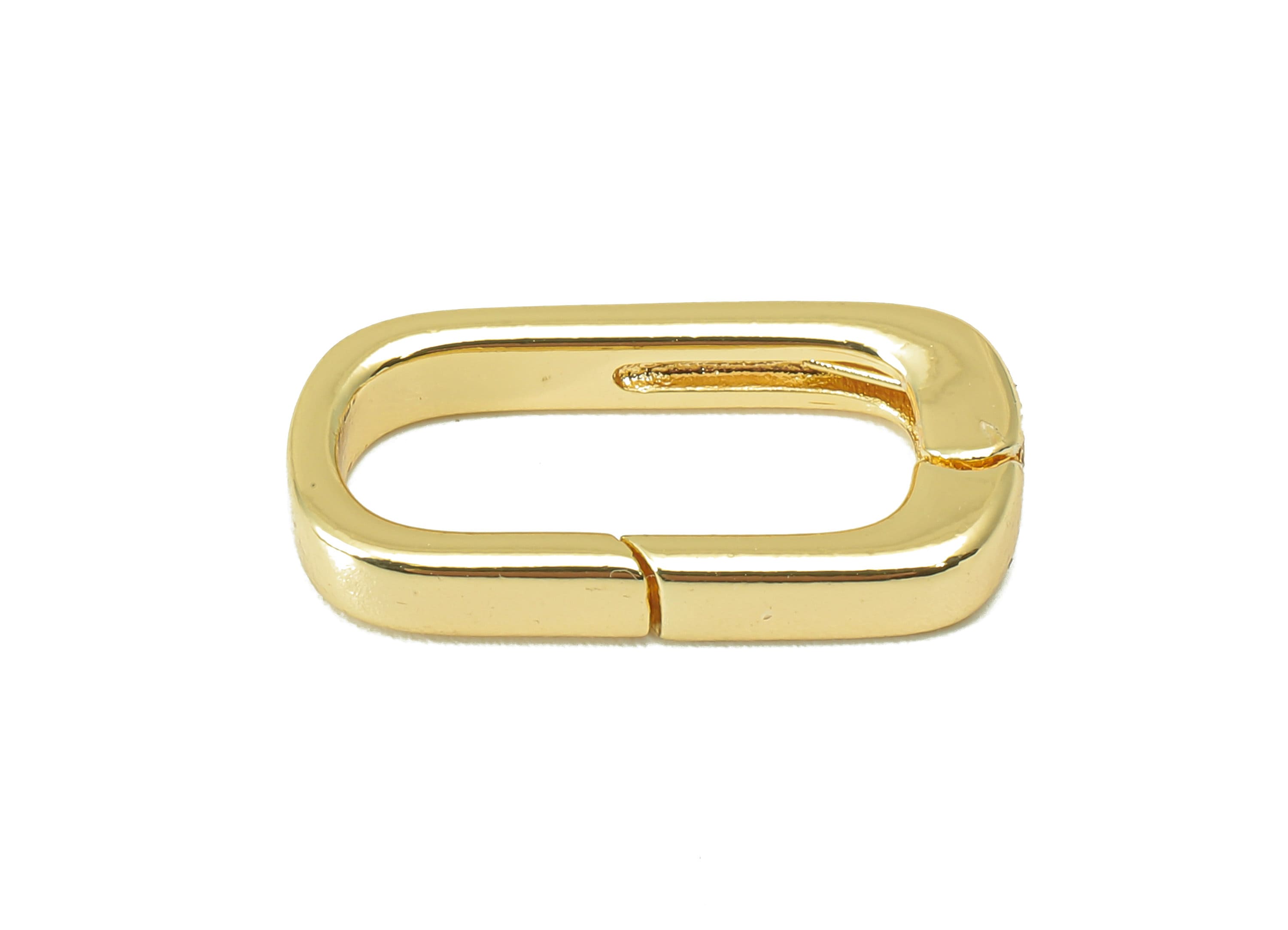 Brass Oval Rectangle Clasp - Brass Gold Hoop Clasp - Brass Hoop Clasp- 18K Real Gold Plated -Jewelry Making - 19.98 x 10.28 x3.16mm- RGP6107 - DOMEDBAZAAR