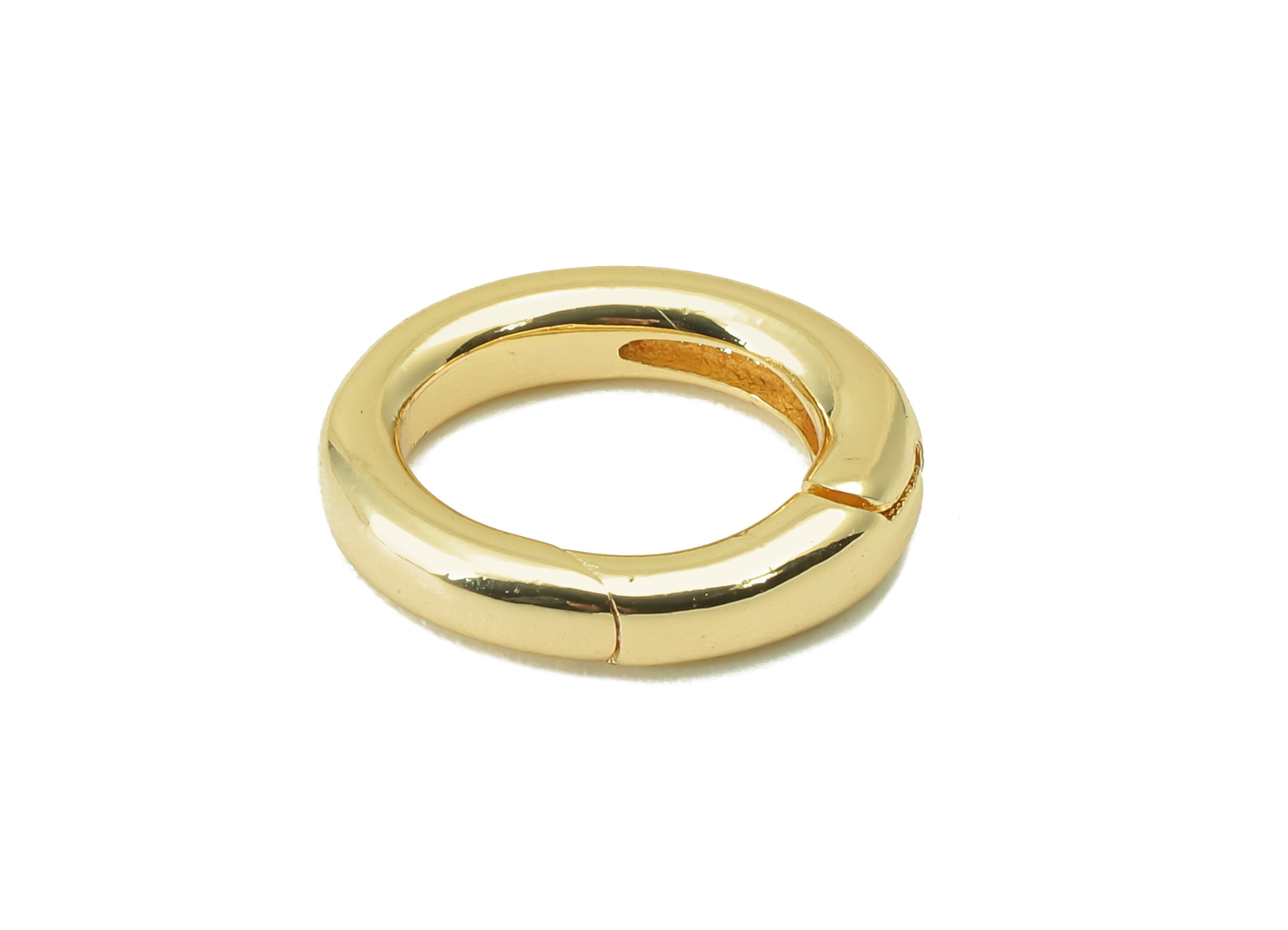 Brass Round Clasp - Brass Gold Hoop Clasp - Brass Circle Hoop Clasp- 18K Real Gold Plated -Jewelry Making - 13.49x 11.31 x 2.59mm - RGP6108 - DOMEDBAZAAR