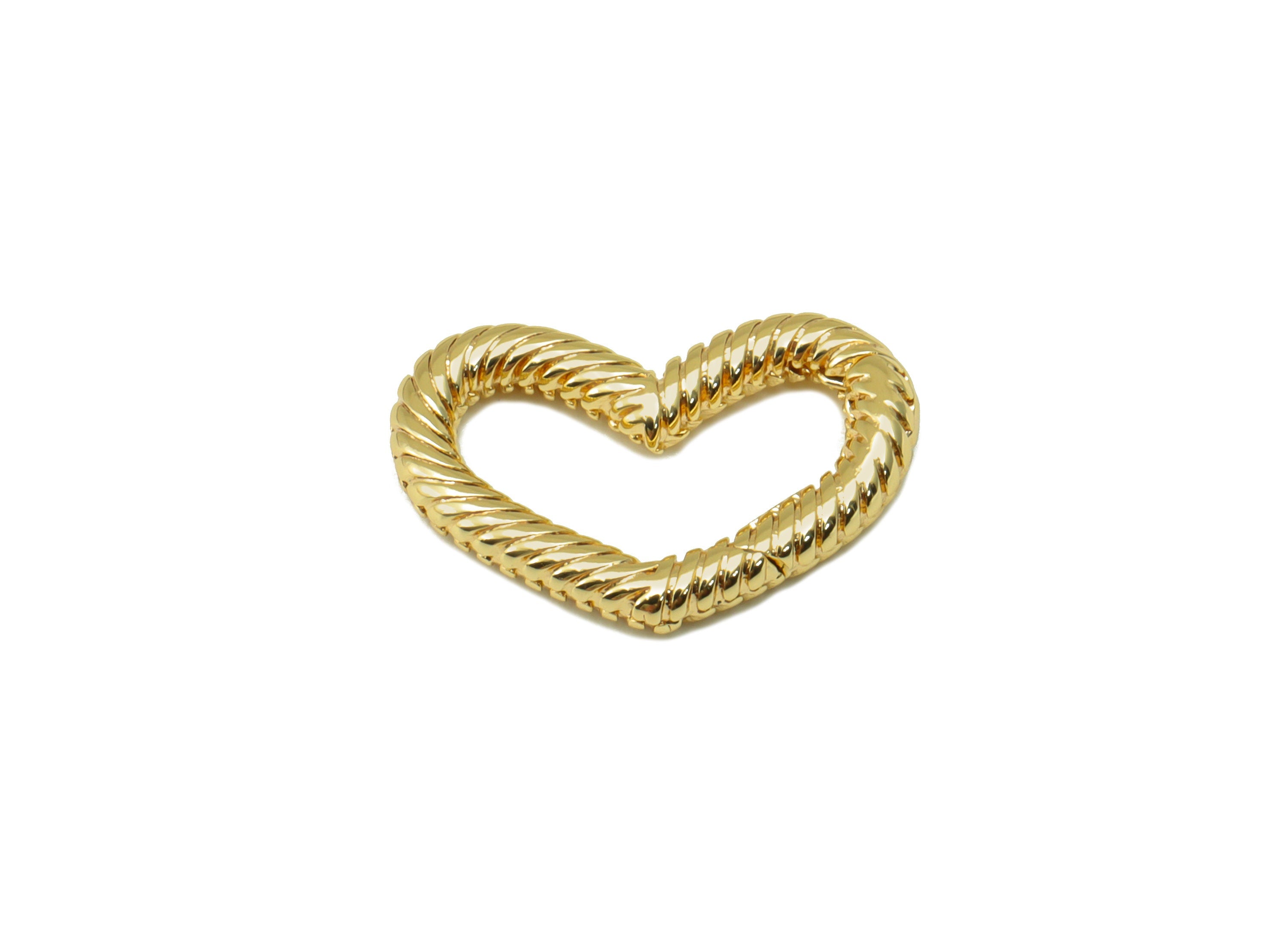 Brass Heart Clasp - Brass Twisted Chain Clasp - Heart Twisted Chain Clasp - Jewelry Supplies - 18K Real Gold Plated - 16x10.78x2mm- RGP6578 - DOMEDBAZAAR