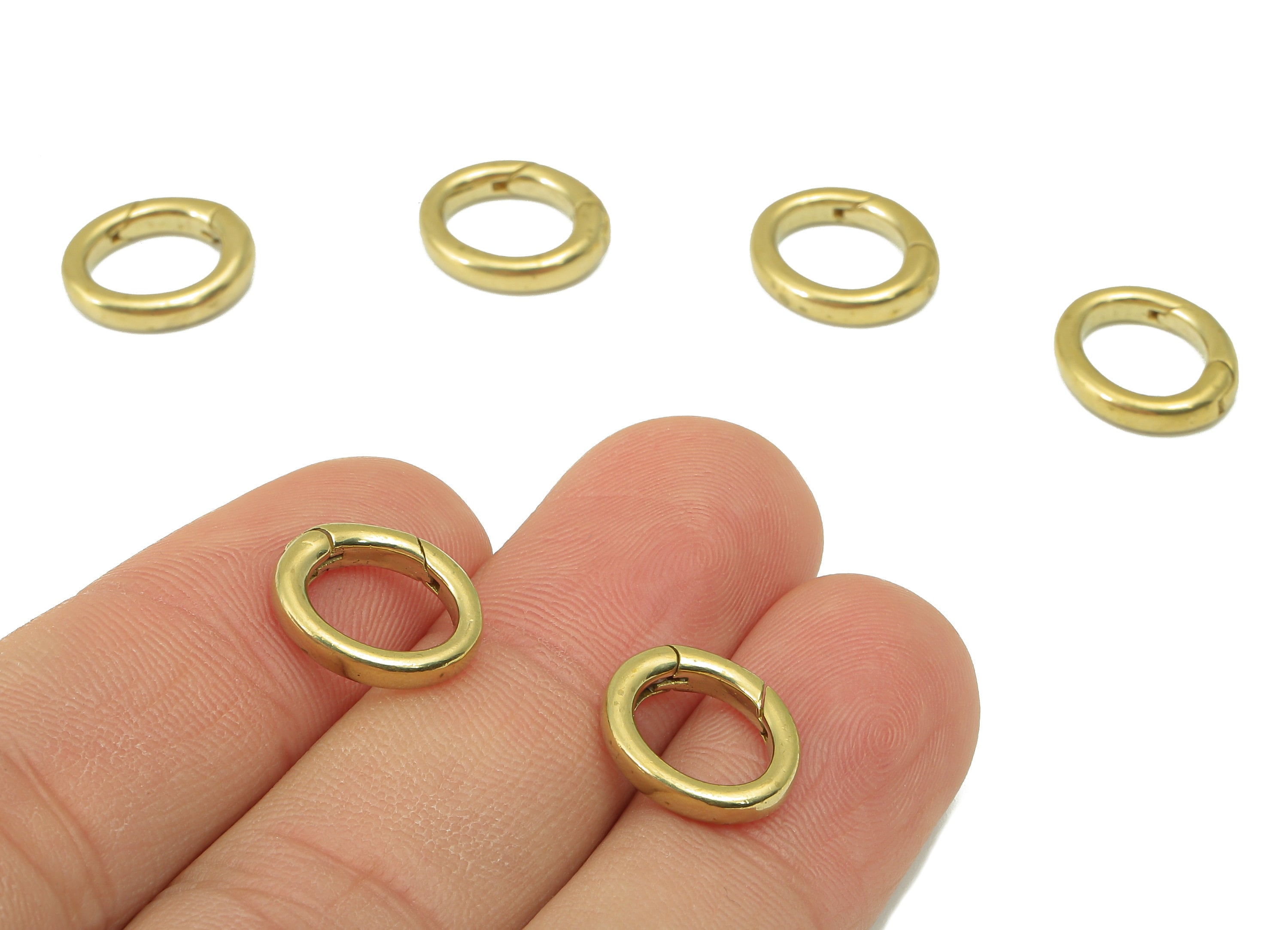 Brass Round Clasps - Raw Brass Oval O Clasp -Brass Hoop Clasp Circle - Jewelry Supplies - For Necklace -13.66x11.6x 3.09mm - PP8297 - DOMEDBAZAAR