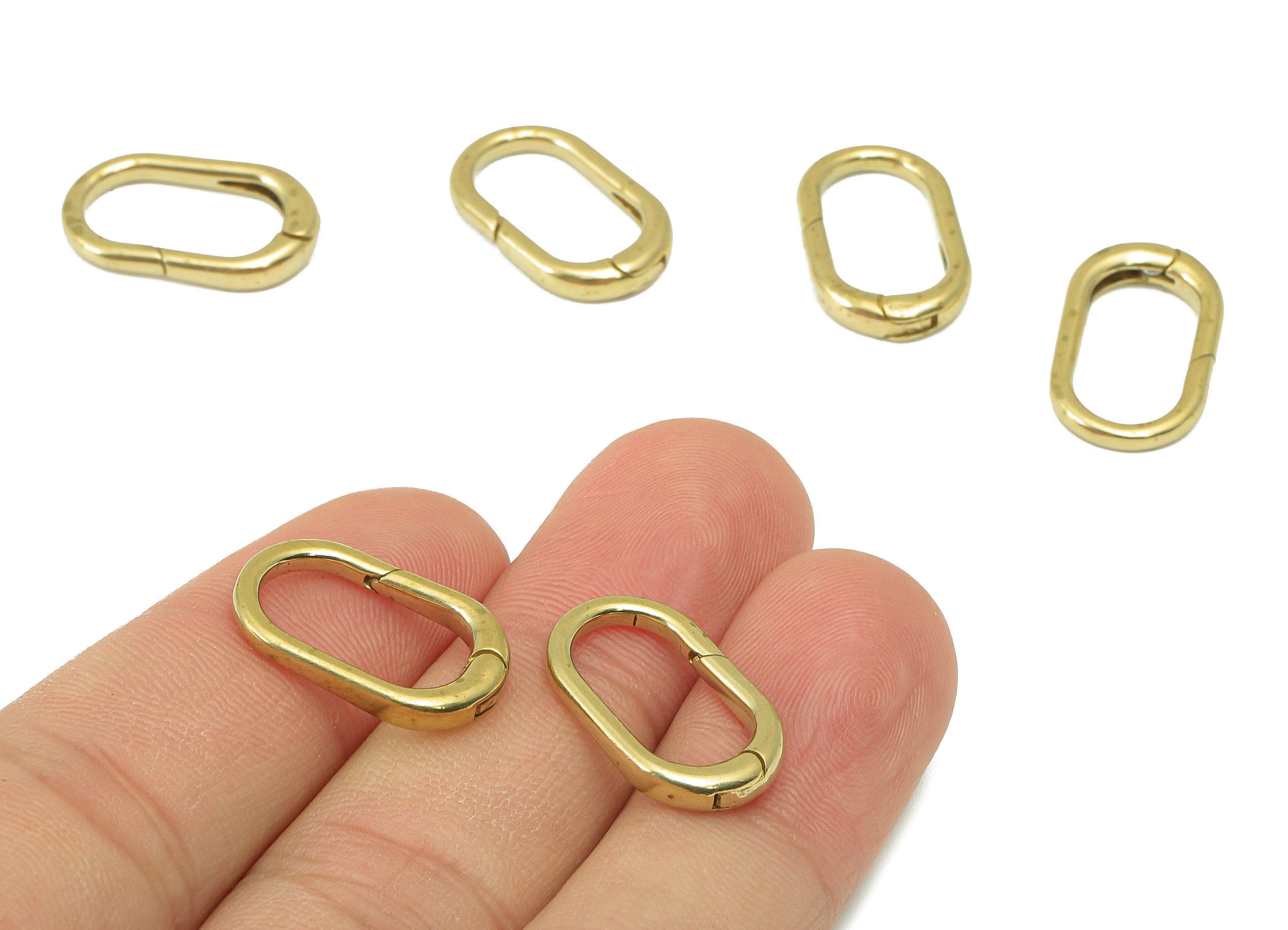Brass Ellipse Clasp - Raw Brass Hoop Clasp - Brass Hoop Clasp- Jewelry Supplies - For Necklace - 19.71 x 12.04 x 3.07mm- PP8298 - DOMEDBAZAAR