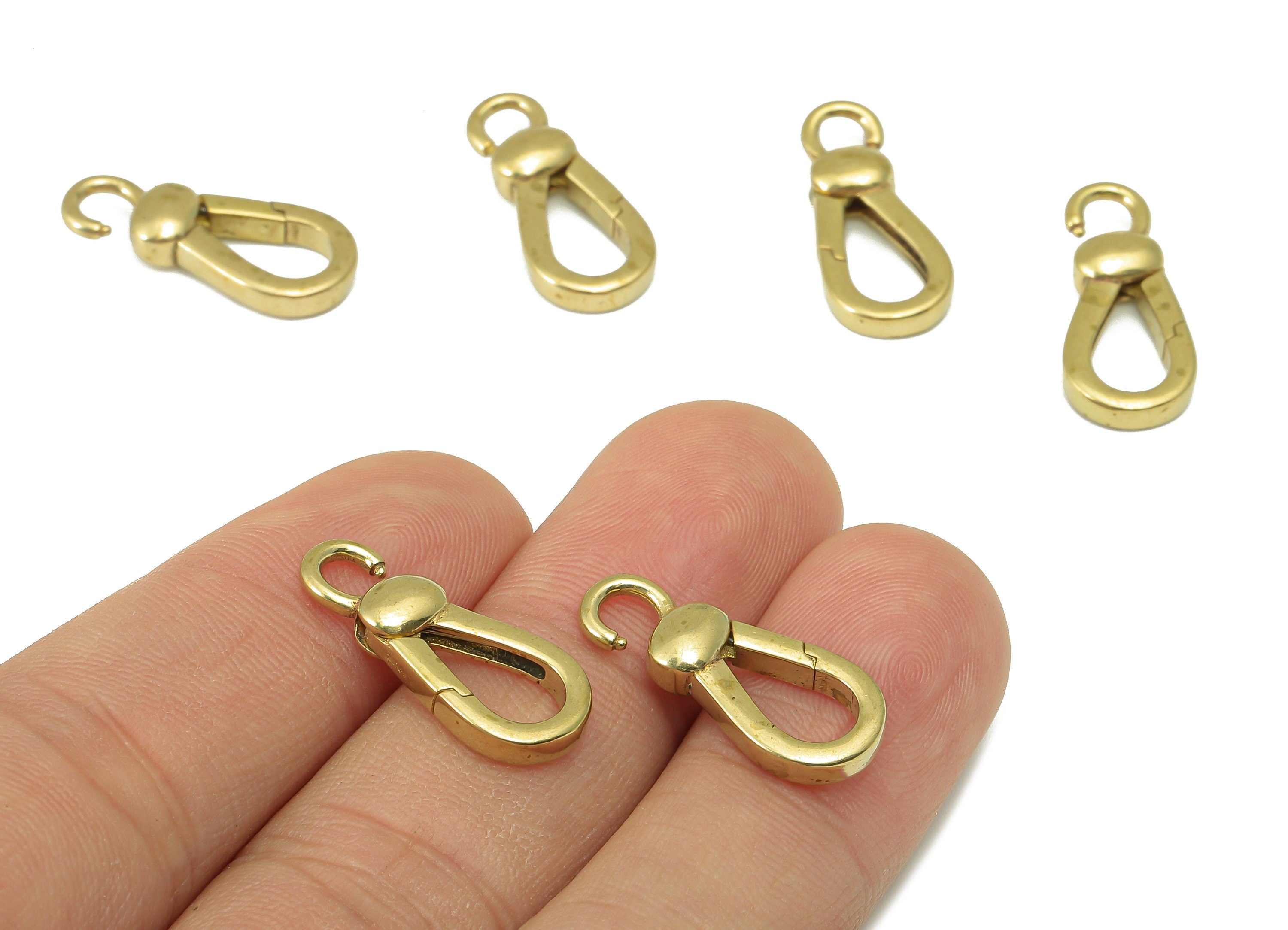 Brass Lobster Clasp - Raw Brass Drop Clasps -Raw Brass Lobster Clasps With Loop - For Necklace - 22.31 x 9.39 x 4.37mm - PP8308 - DOMEDBAZAAR