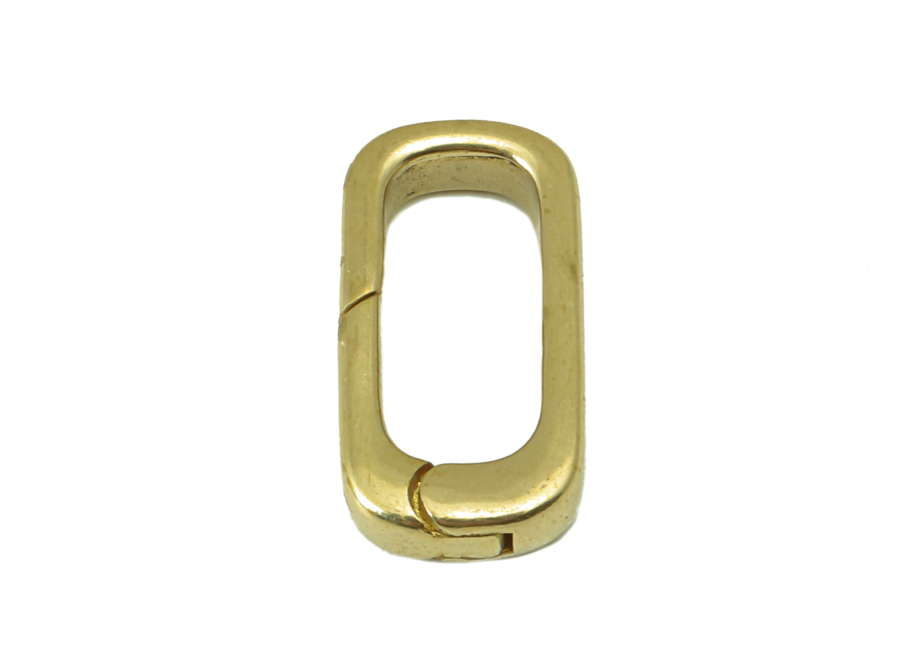 Brass Oval Rectangle Clasp - Raw Brass Hoop Clasp - Brass Hoop Clasp- Jewelry Supplies - For Necklace - 16.46 x 8.15 x 1.52mm- PP8307 - DOMEDBAZAAR