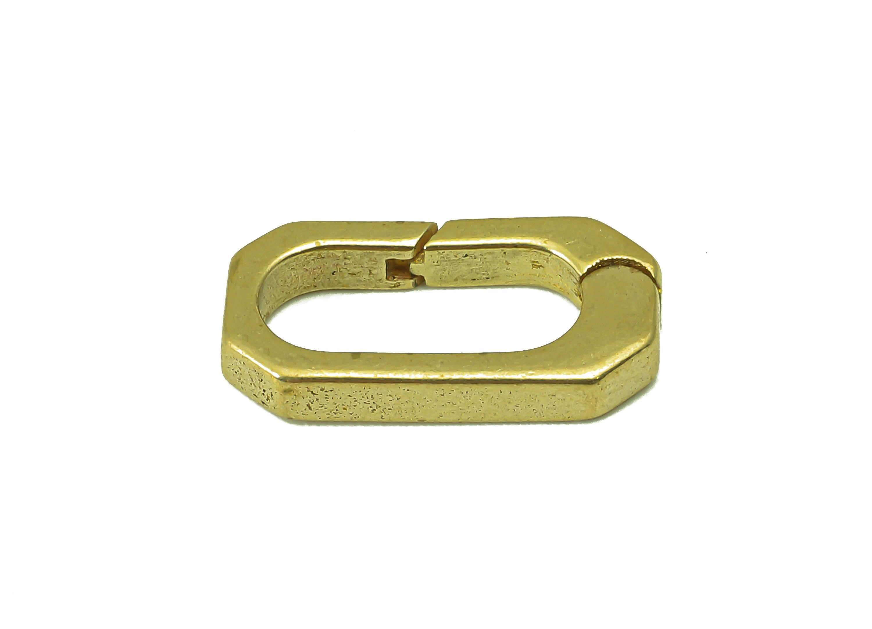 Brass Oval Rectangle Clasp - Raw Brass Hoop Clasp - Brass Hoop Clasp- Jewelry Supplies - For Necklace - 16.34 x 8.01 x 2.58mm - PP8309 - DOMEDBAZAAR