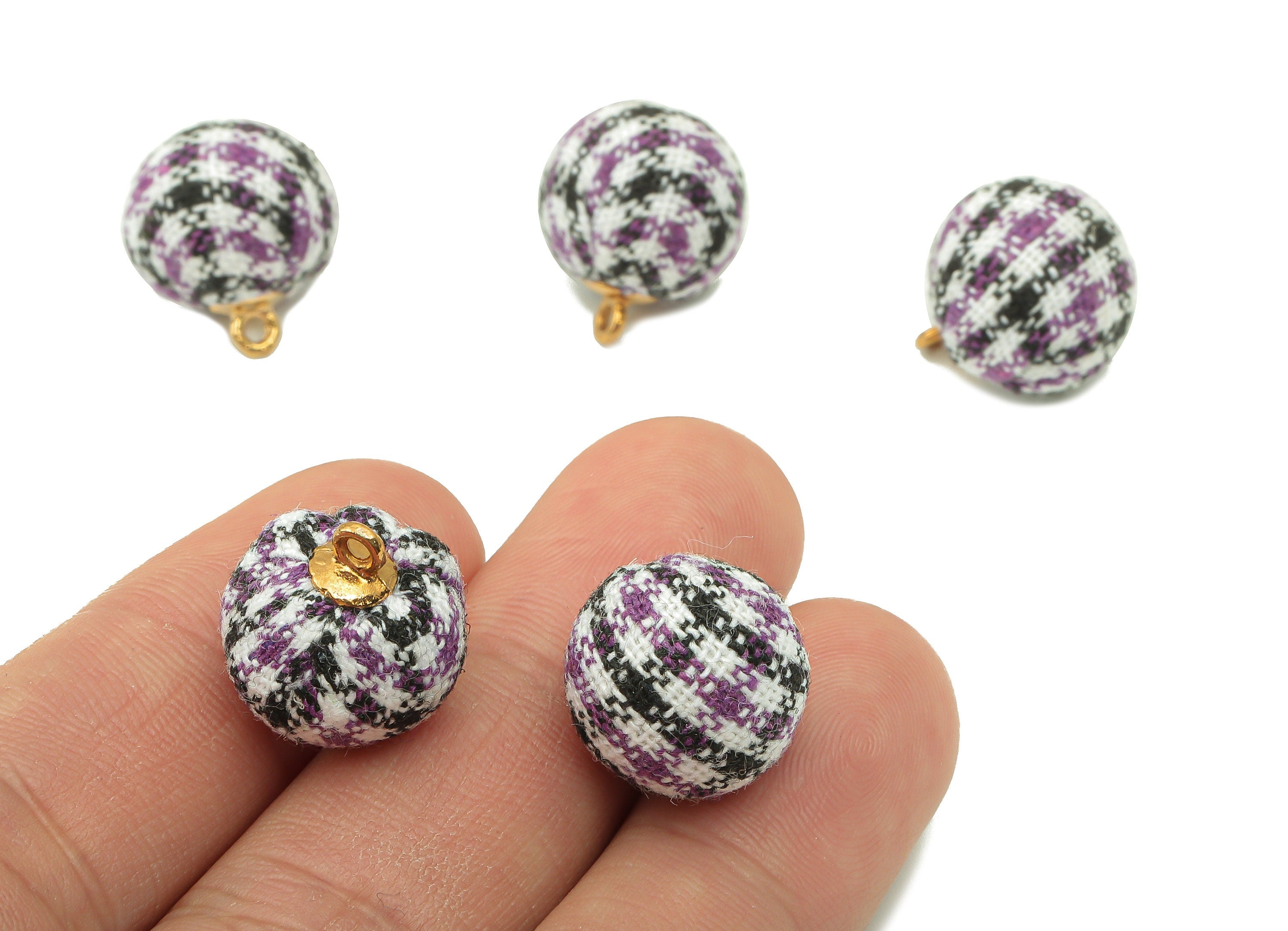 Pom Pom Earring Charms - Fur Ball Pendant - Aluminum Alloy - Earring Findings - Jewelry Accessories - 17 x 14.8 x 14.8mm - TT1009C - DOMEDBAZAAR