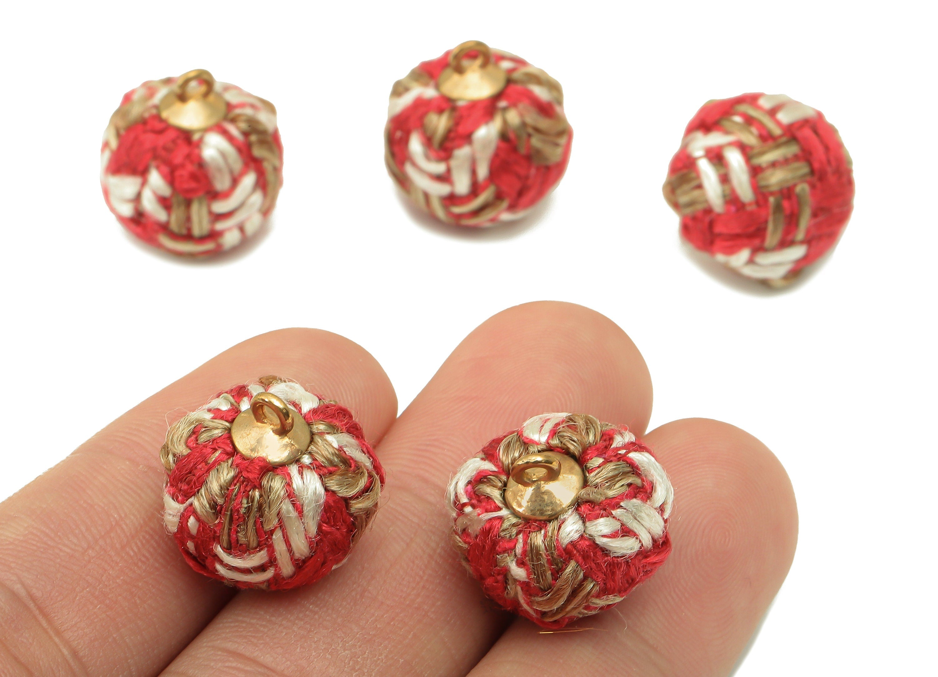 Pom Pom Earring Charms - Fur Ball Pendant - Aluminum Alloy - Earring Findings - Jewelry Accessories - 18 x 15 x 15mm - TT1003 - DOMEDBAZAAR