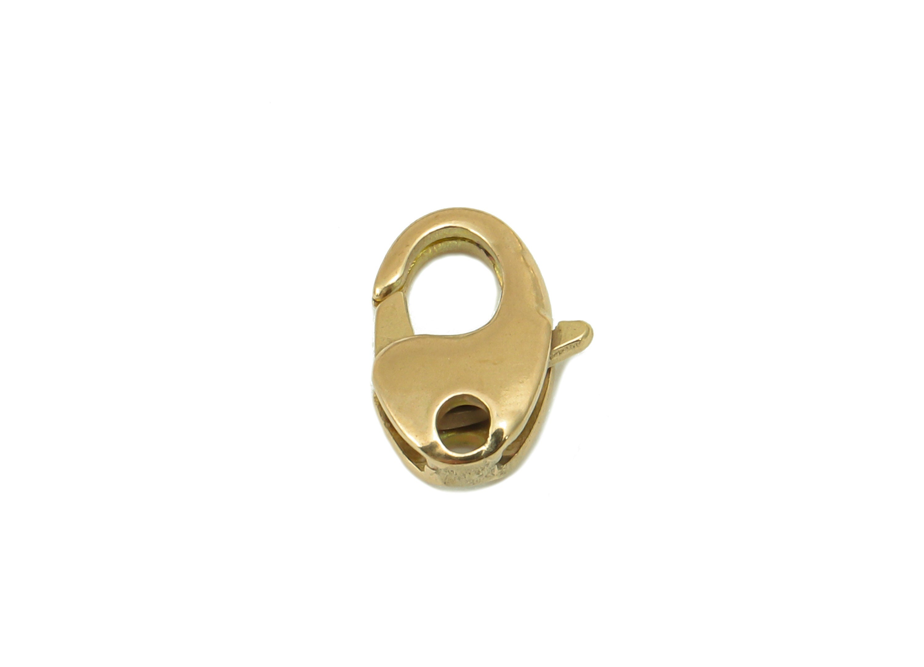 Brass Lobster Clasp - Raw Brass Semi Lobster Clasp - Gold Parrot Clops With Hoop - Jewelry Making -10.66x7x2.85mm- PP8546 - DOMEDBAZAAR