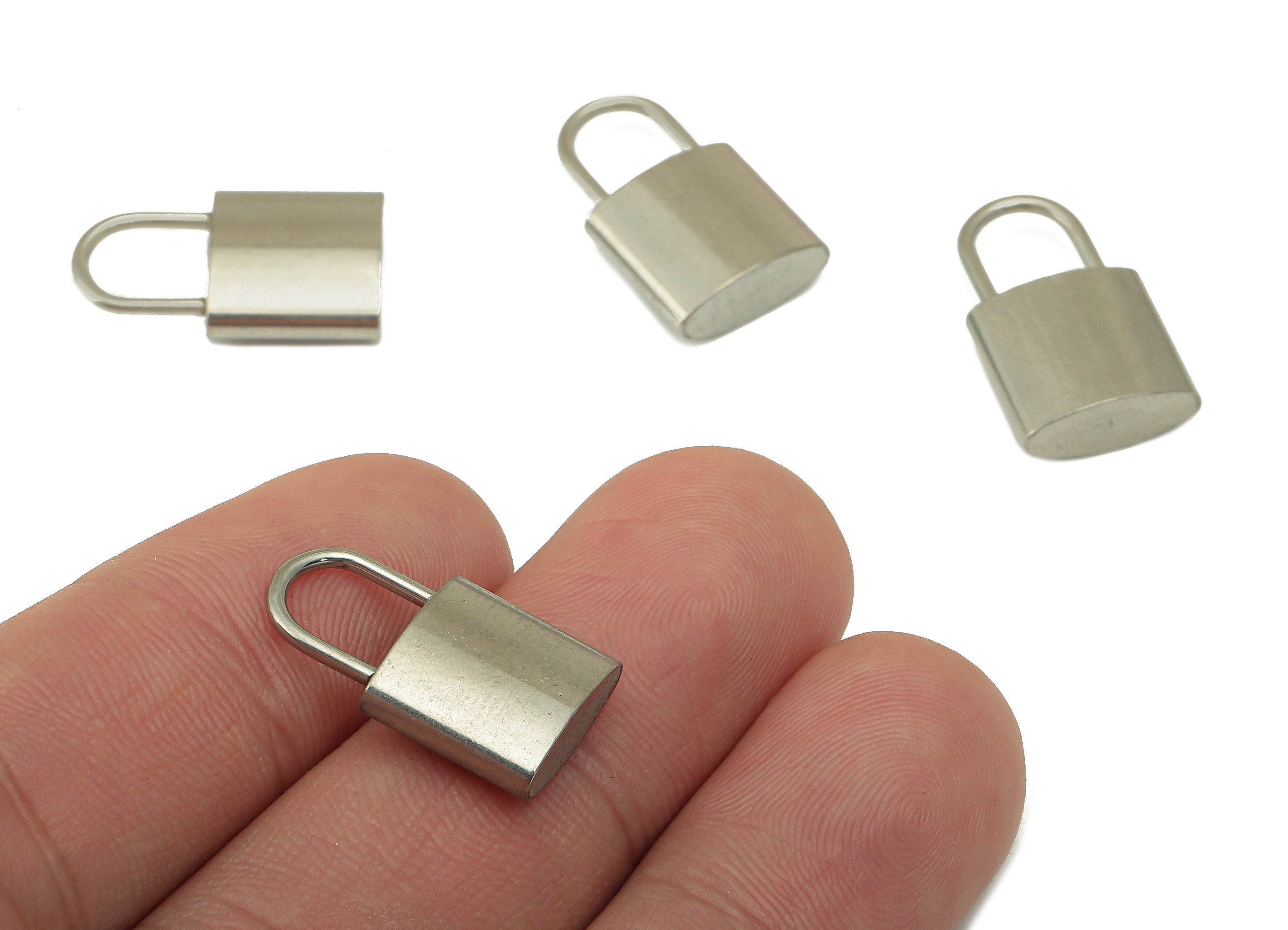 Stainless Steel Lock Earring Charm - Steel Fetter Earring Charm -304 Stainless Steel - Steel Padlock Charm -19.91x 11.72 x 24.95mm - SS1438 - DOMEDBAZAAR