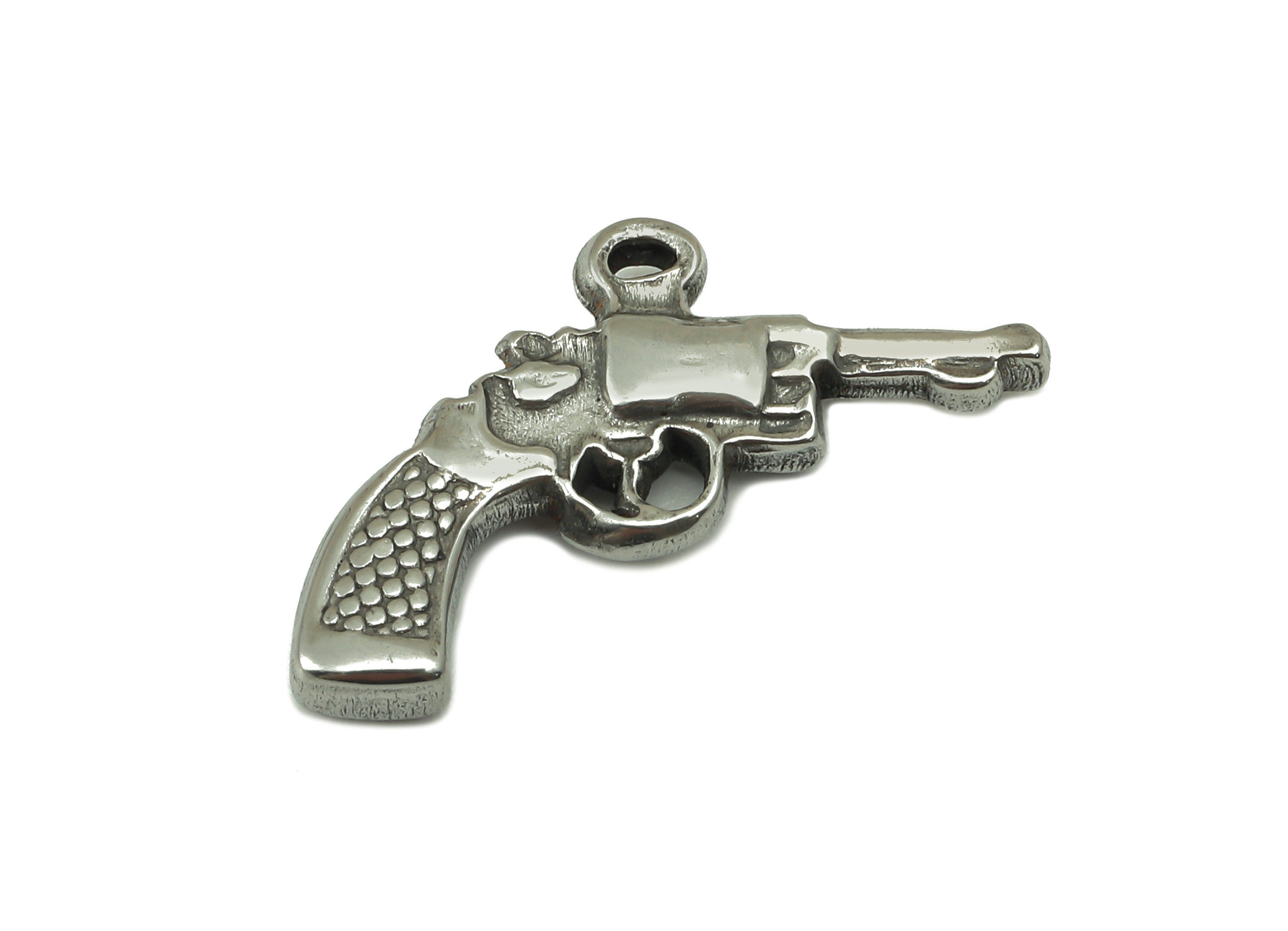 Stainless Steel Gun Earring Charm - Steel Mini Gun Charm - 304 Stainless Steel -Mini Gun Pendant - Whell Gun Figure -24.97x11x3.2mm - SS1450 - DOMEDBAZAAR