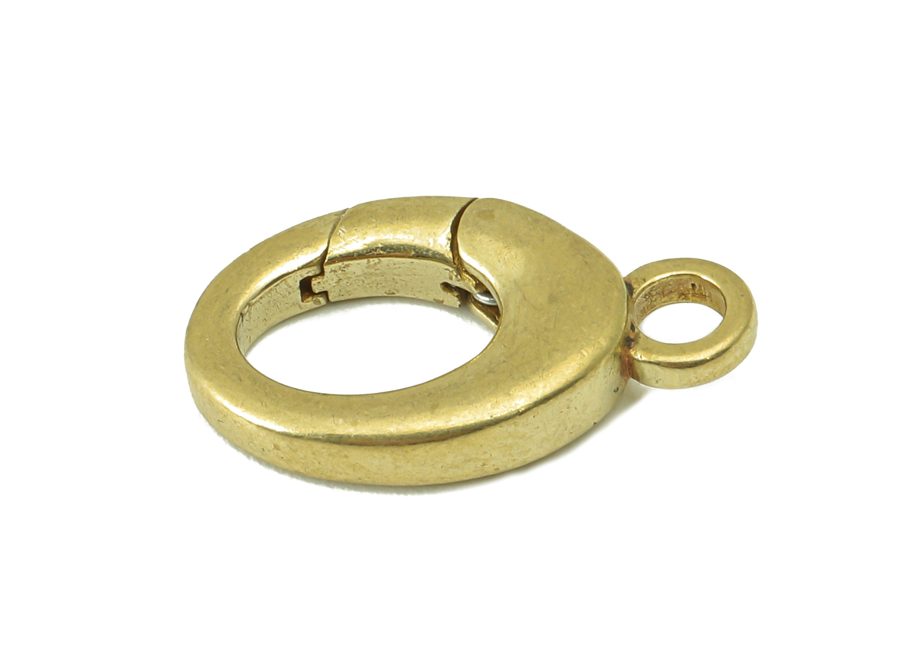 Brass Oval Clasp - Raw Brass Round Hoop Clasp - Brass Hoop Clasp With Loop - Jewelry Supplies - For Necklace -19.38 x 10.86x 3.62mm - PP8344 - DOMEDBAZAAR