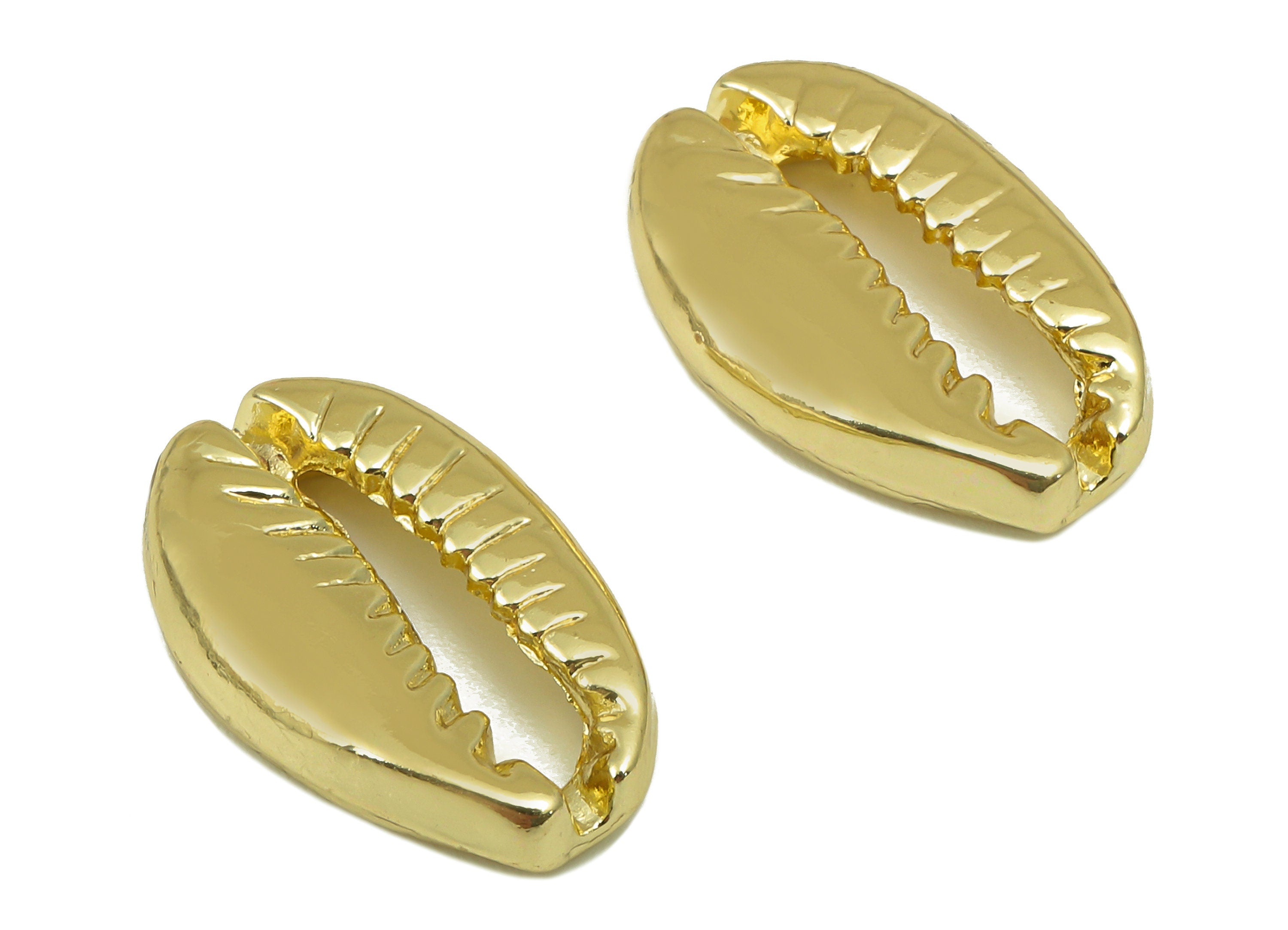 Alloy Lobster Charm - Zinc Alloy Beads - Gold Open Cowrie Charm - KC Gold Tone Plated - 18.58x12x 3.83mm - ZZ2036 - DOMEDBAZAAR