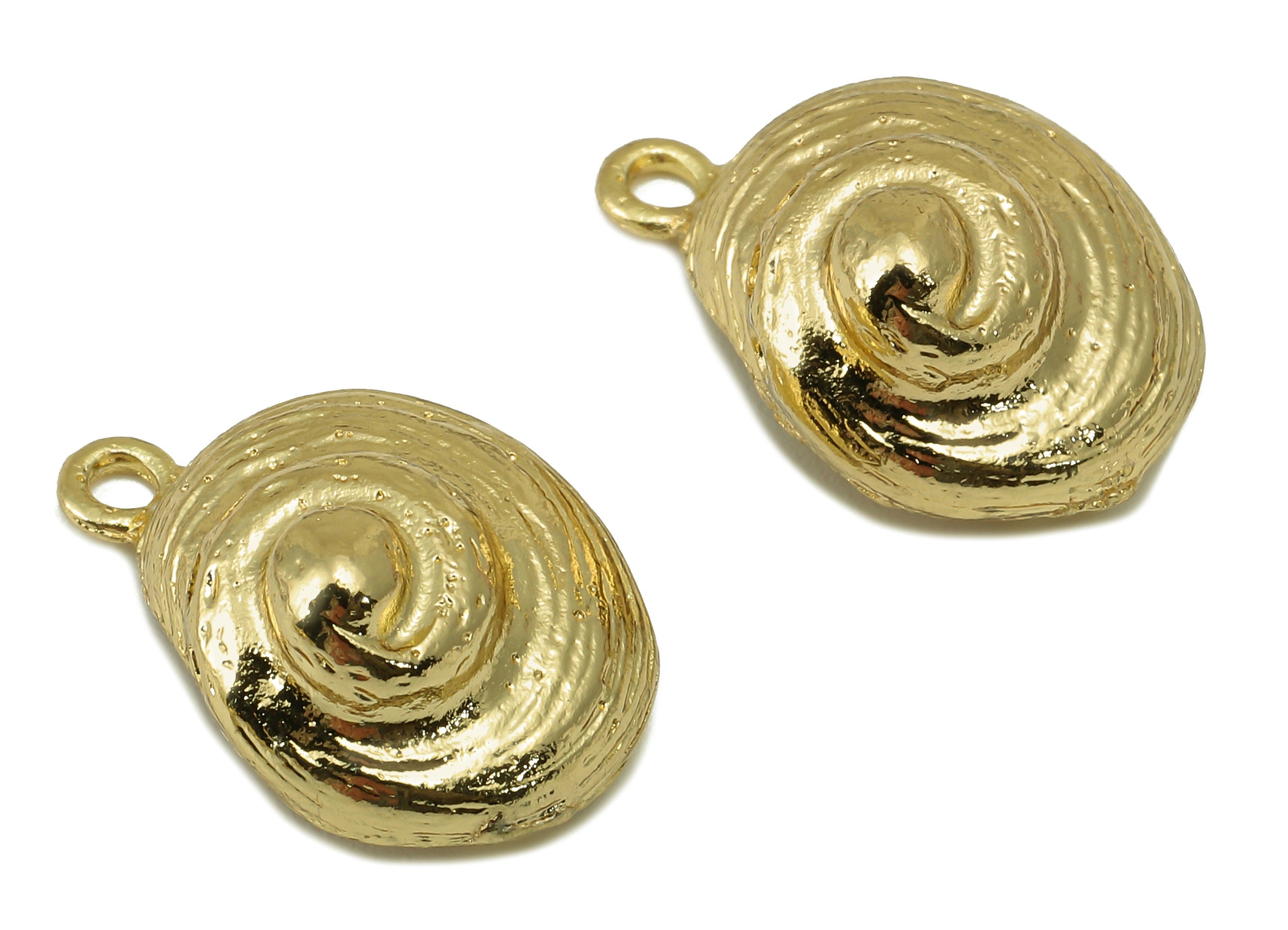 Alloy Conch Charms - Gold Cone Seashell Charm -Alloy Seashell Pendant - Zinc Alloy Cone Seashell- KC Gold Tone Plated -21x13x 3.19mm- ZZ2046 - DOMEDBAZAAR