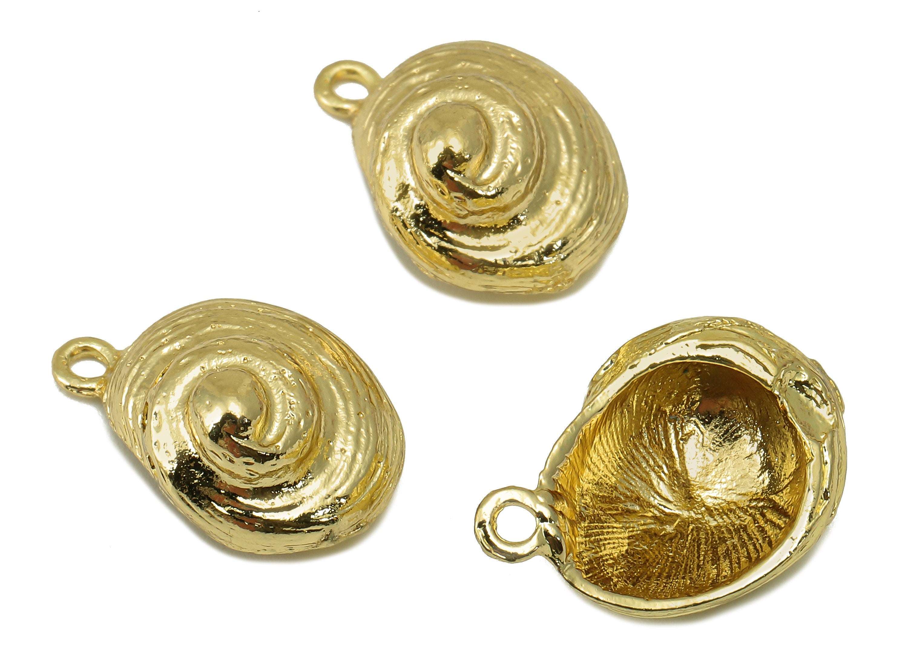 Alloy Conch Charms - Gold Cone Seashell Charm -Alloy Seashell Pendant - Zinc Alloy Cone Seashell- KC Gold Tone Plated -21x13x 3.19mm- ZZ2046 - DOMEDBAZAAR