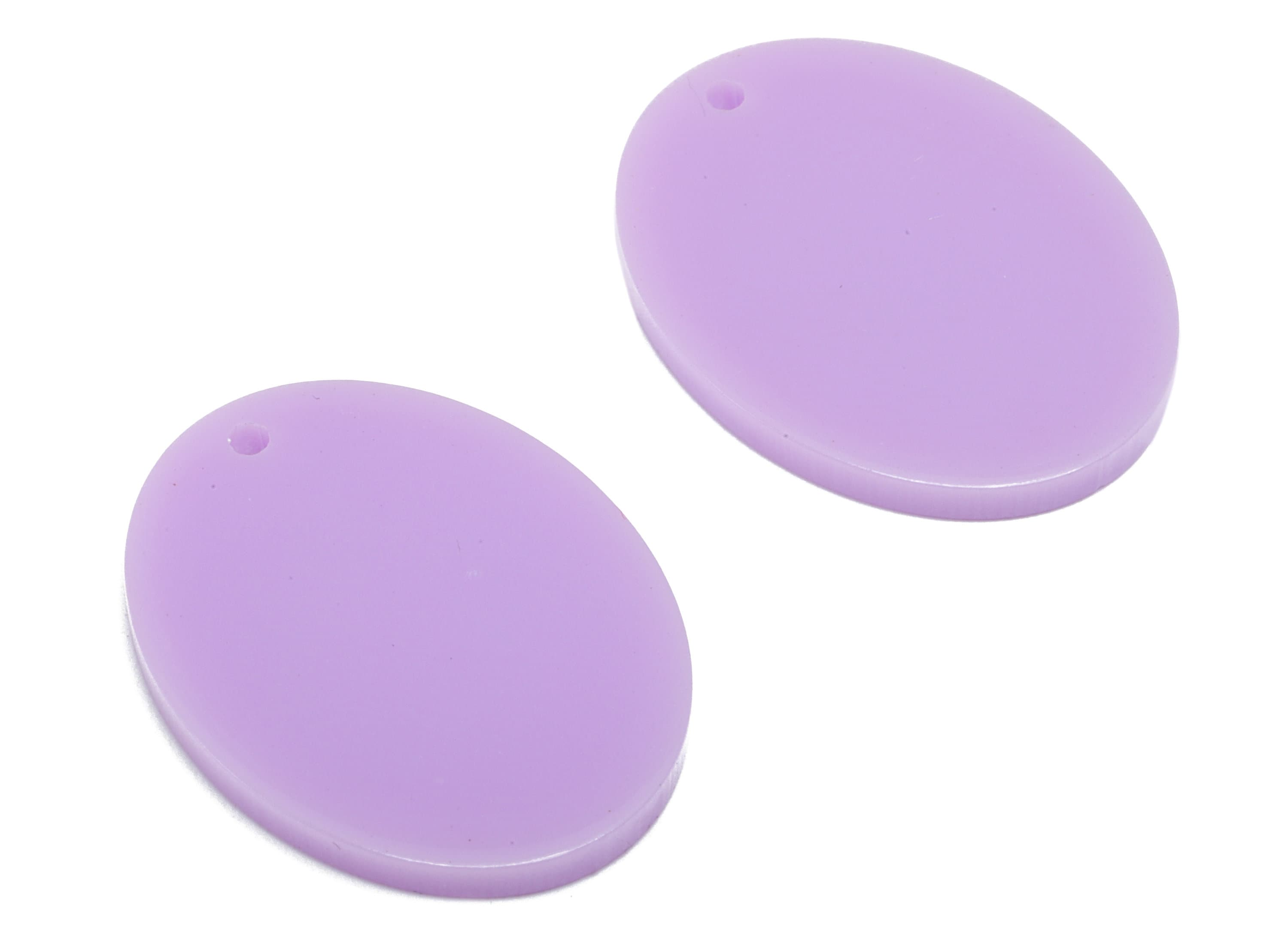 Acrylic Earring Charms - Solid Purple Ellipse Earring Charm - Oval Pendant - Earring Finding - Color Code: A675 - 25.8x19.8x2mm- AC1327-A675 - DOMEDBAZAAR