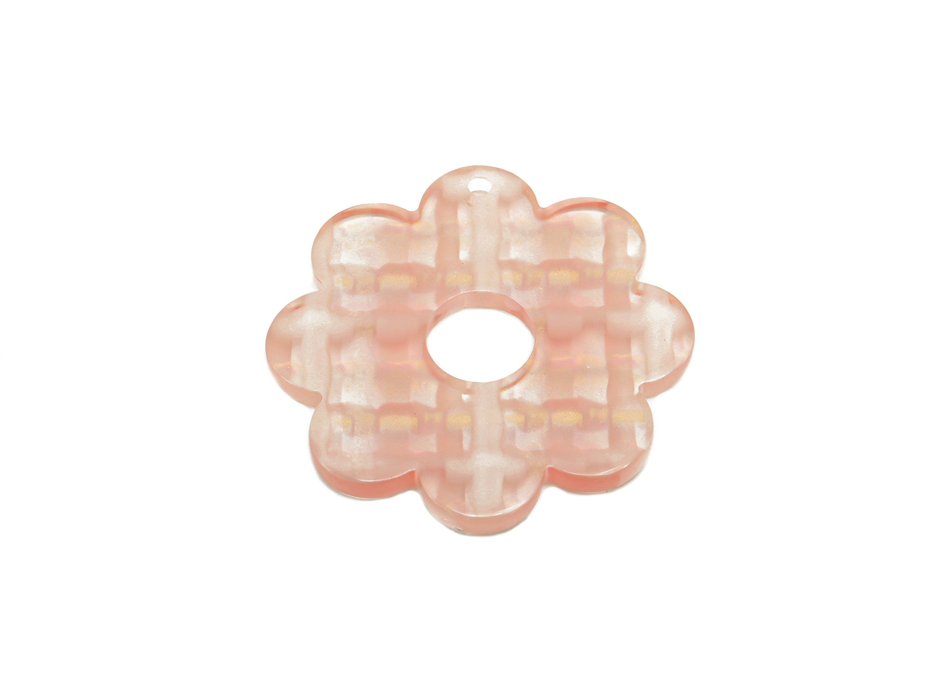 Acetate Flower Earring Charms - 1 hole - Flower Pendant Findings - Jewelry Making Supplies - Color Code: A907 - 30.1x30x2.5mm - AC2375-A907 - DOMEDBAZAAR