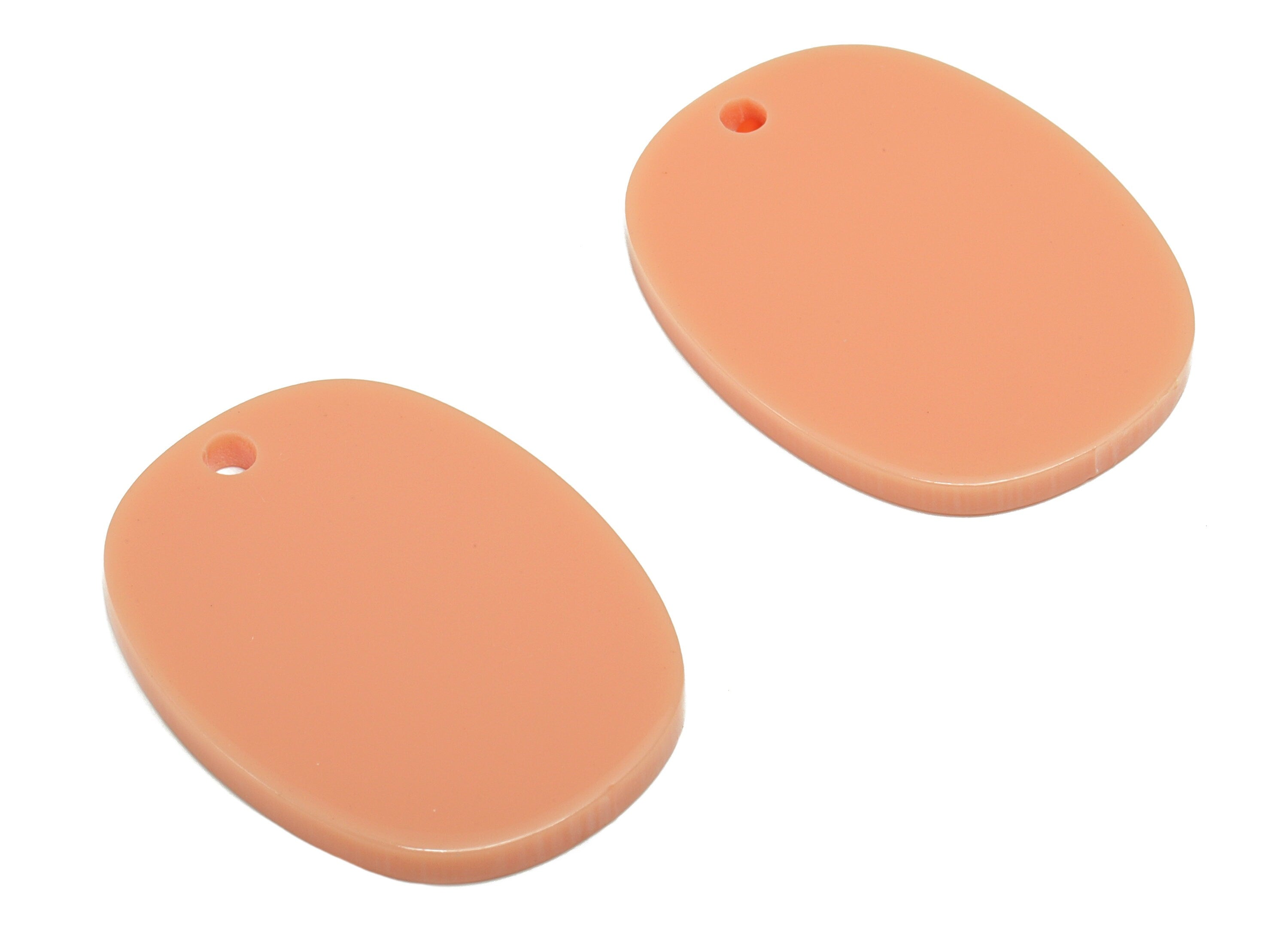 Acrylic Oval Earring Charms - Oval Pink Pendant - Earring Findings - Jewelry Supplies - Color Code: A346 - 26.24x 20.28x 2.24mm- AC1158-A346 - DOMEDBAZAAR