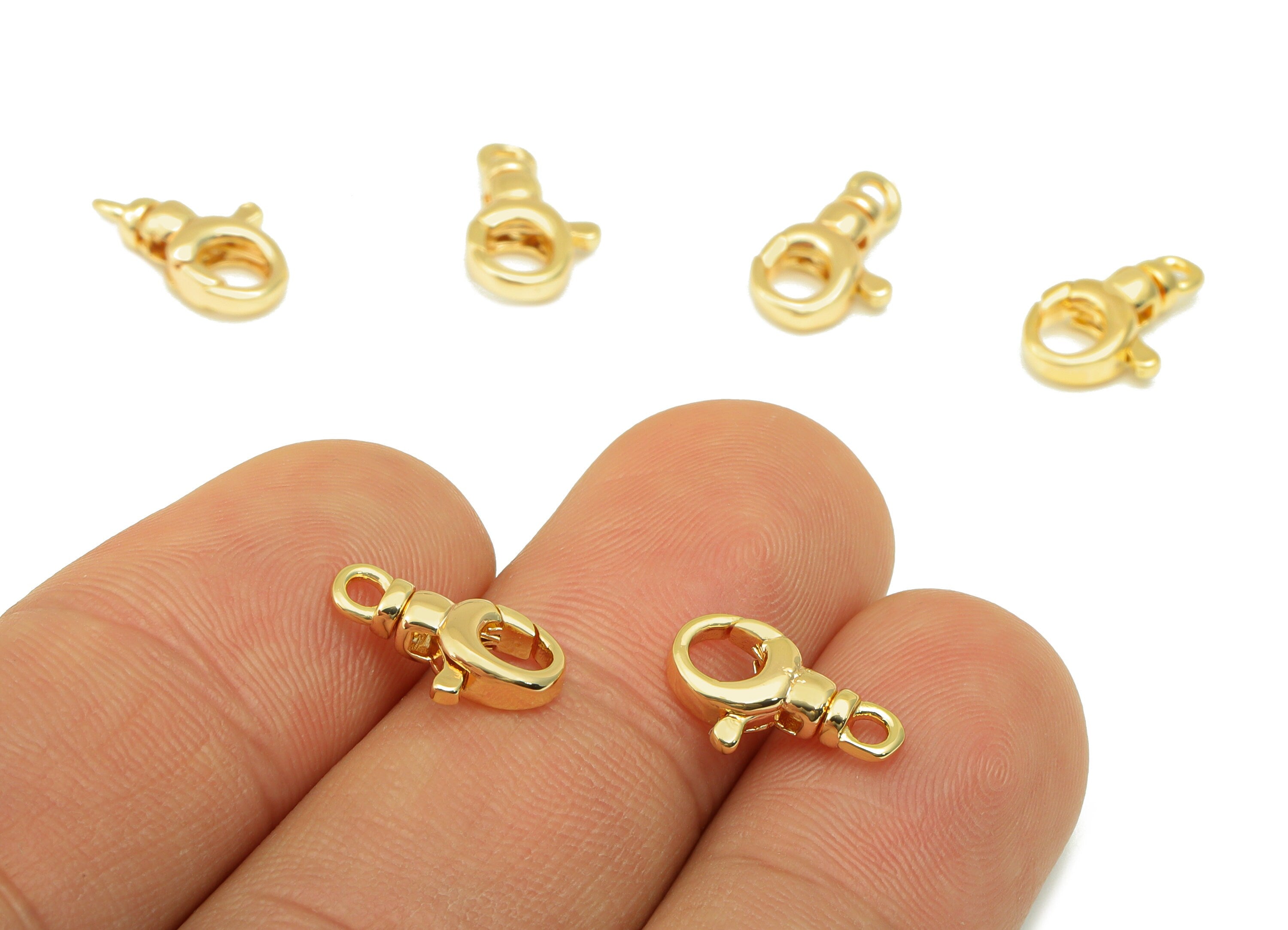 Brass Lobster Claw Clasps - Brass Parrot Clasp - Swivel Clasp - For Necklace - 18K Real Gold Plating Brass - 12.7 x 7.72 x 3.49mm- RGP6498 - DOMEDBAZAAR