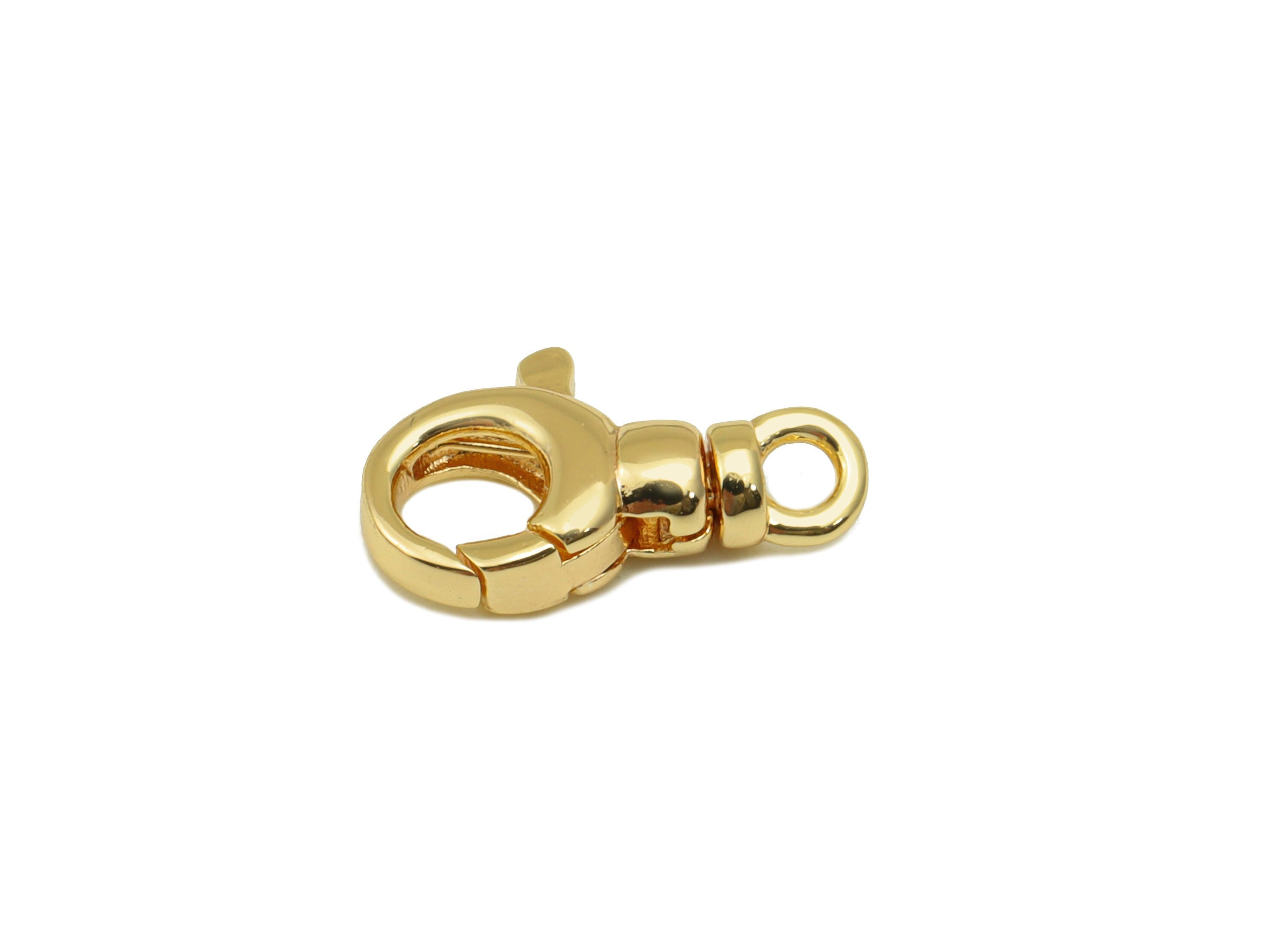Brass Lobster Claw Clasps - Brass Parrot Clasp - Swivel Clasp - For Necklace - 18K Real Gold Plating Brass - 12.7 x 7.72 x 3.49mm- RGP6498 - DOMEDBAZAAR