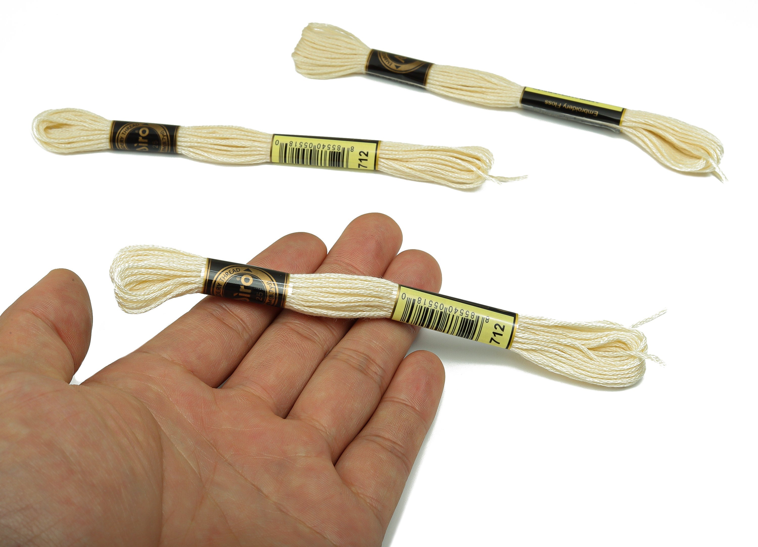 Embroidery Floss - 12 Skeins of 8 meters - Embroidery Thread - Cross Stitch Floss - Embroidery Accessories - HM1055-712 - DOMEDBAZAAR