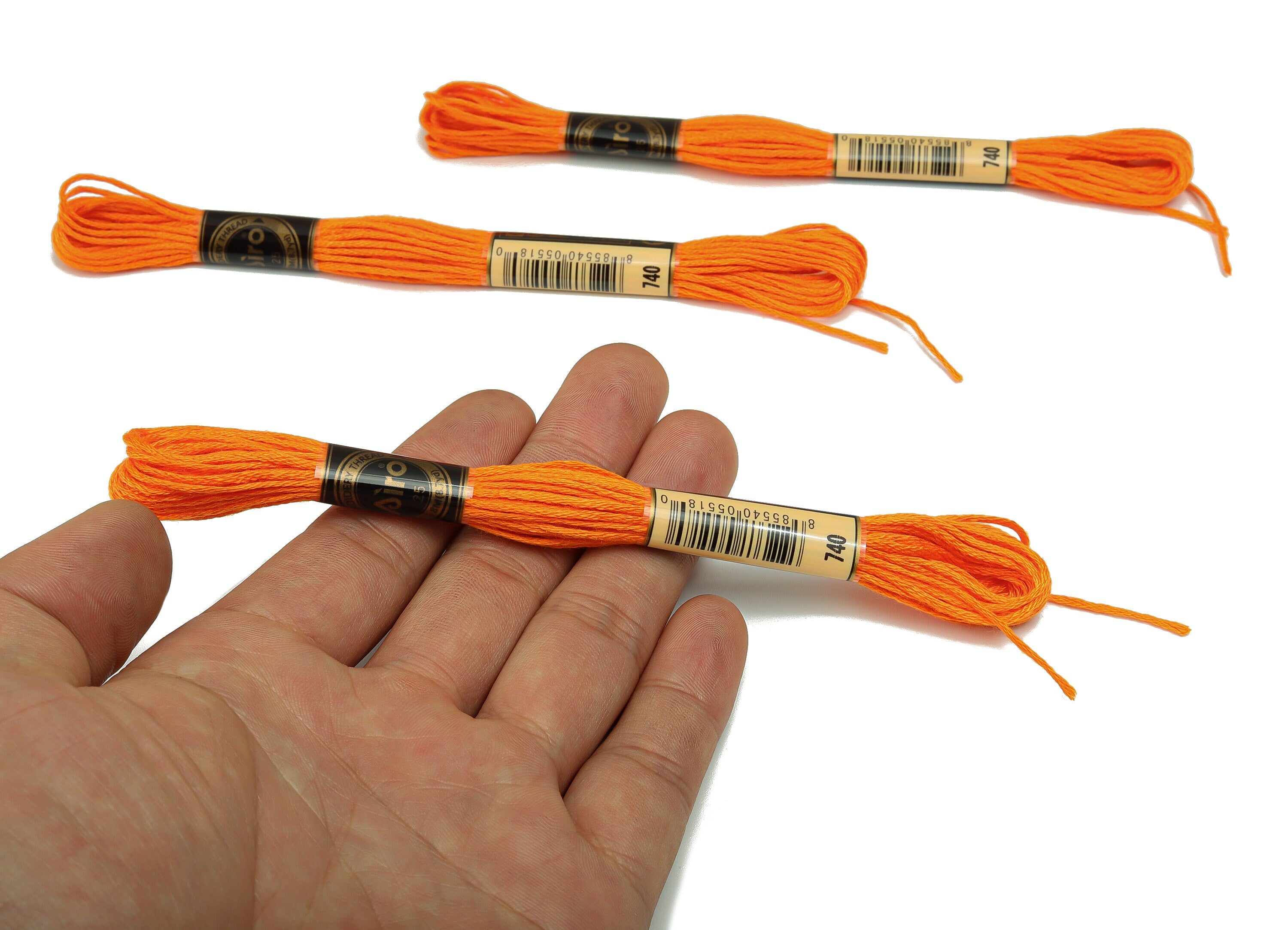 Embroidery Floss - 12 Skeins of 8 meters - Embroidery Thread - Cross Stitch Floss - Embroidery Accessories - HM1055-740 - DOMEDBAZAAR