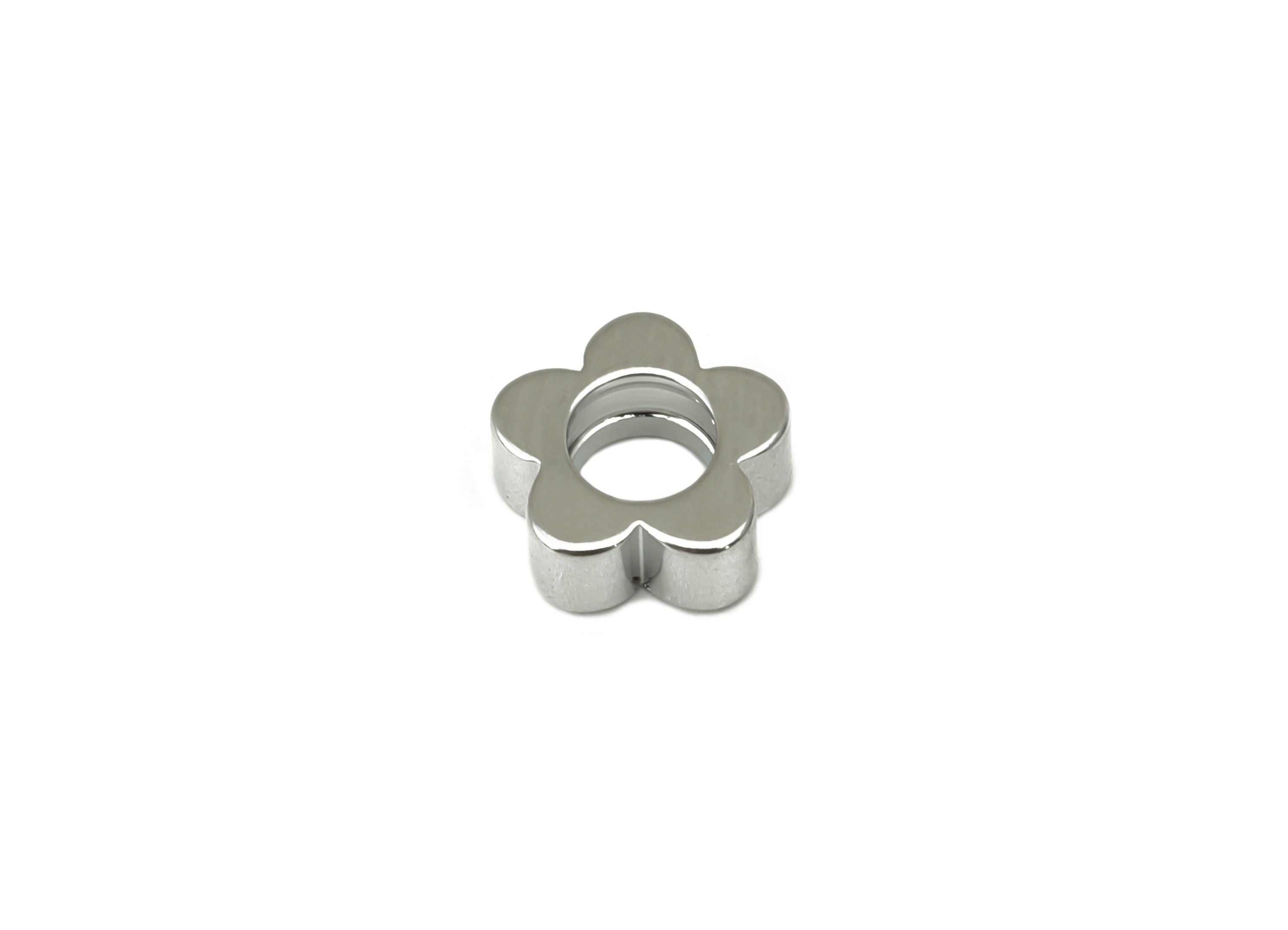 Brass Flower Spacers - Semi Flower Spacer Beads - 18K Real Gold White Plated - Flower Spacers - Jewelry Making Supplies -8x8x2.8mm- RGP3353S - DOMEDBAZAAR
