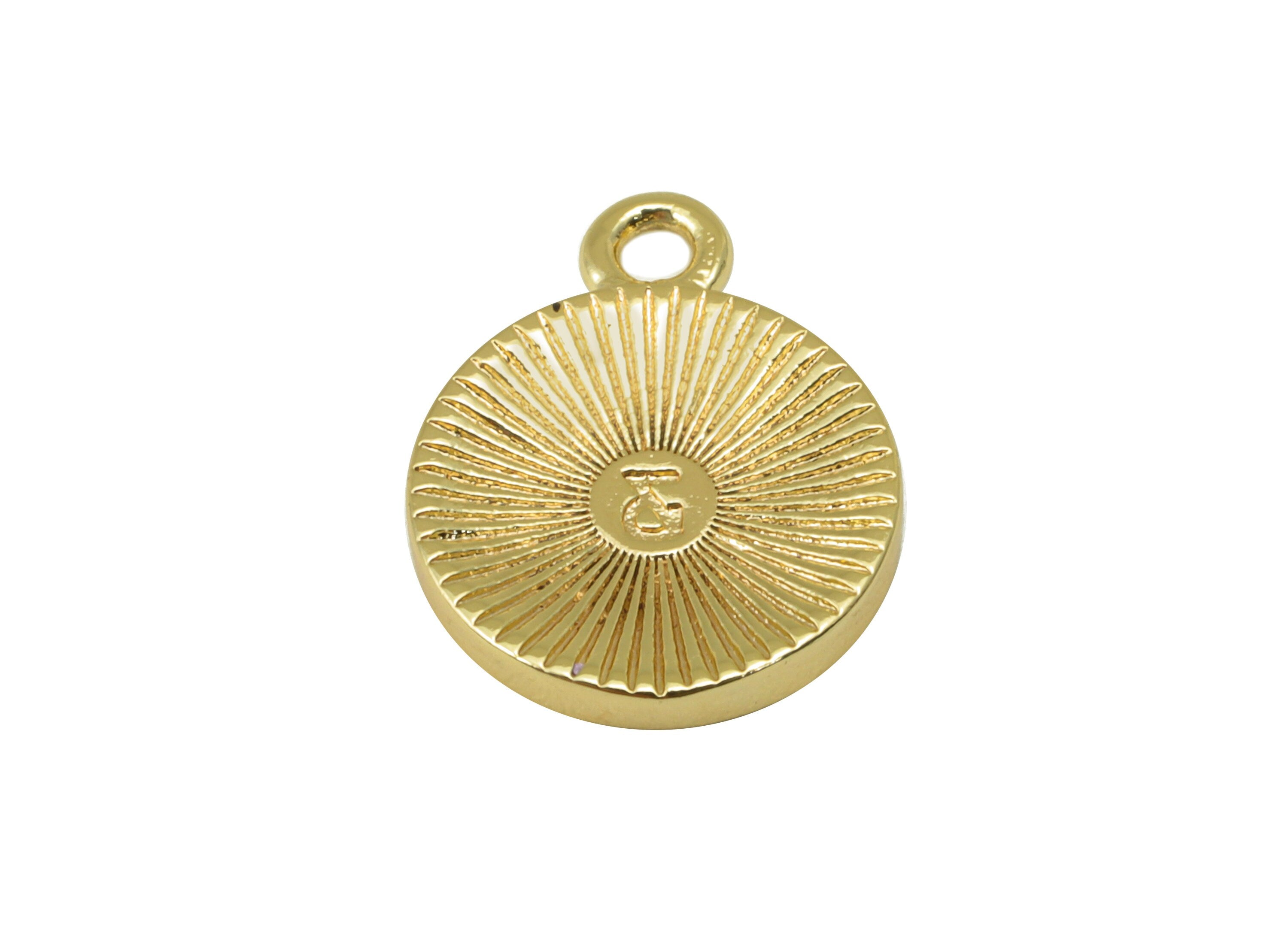 Brass yin yang Earring - Brass yin yang Charm - Textured Bracelet Pendant - For Necklace - 18k Real Gold Plated - 15.18x11.86x1.8mm- RGP6423 - DOMEDBAZAAR