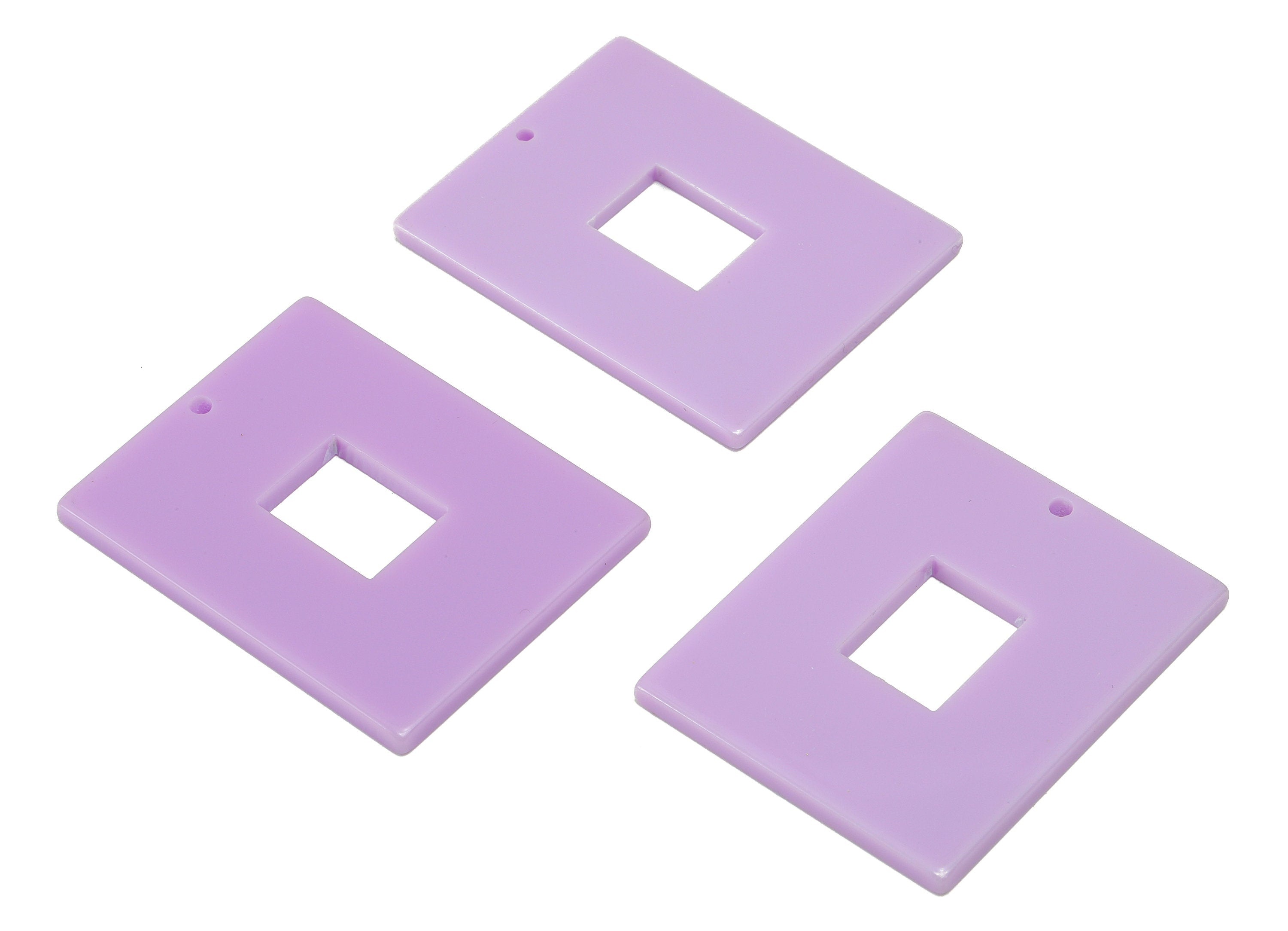 Acetate Rectangle Earring Charms - Acetate Purple Pendant Findings - Jewelry Supplies - Color Code: A914 - 39.86x31.8x2.8mm - AC2379-A914 - DOMEDBAZAAR