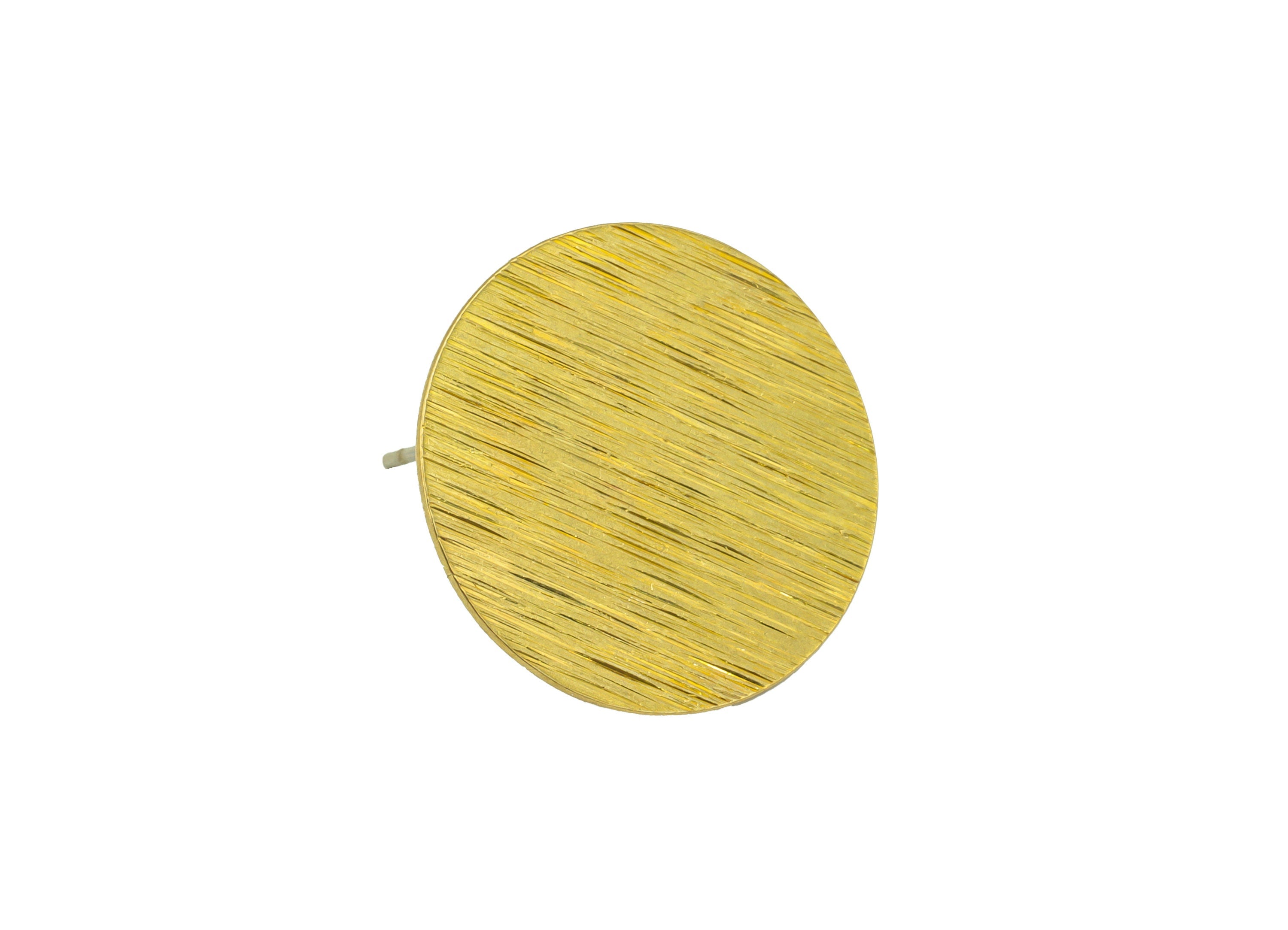 Brass Round Charm - Raw Brass Circle Pendant - Textured Earring Charm with Loop - For Necklace -For Bracelet -21x20x4.36mm- PP8595ST - DOMEDBAZAAR