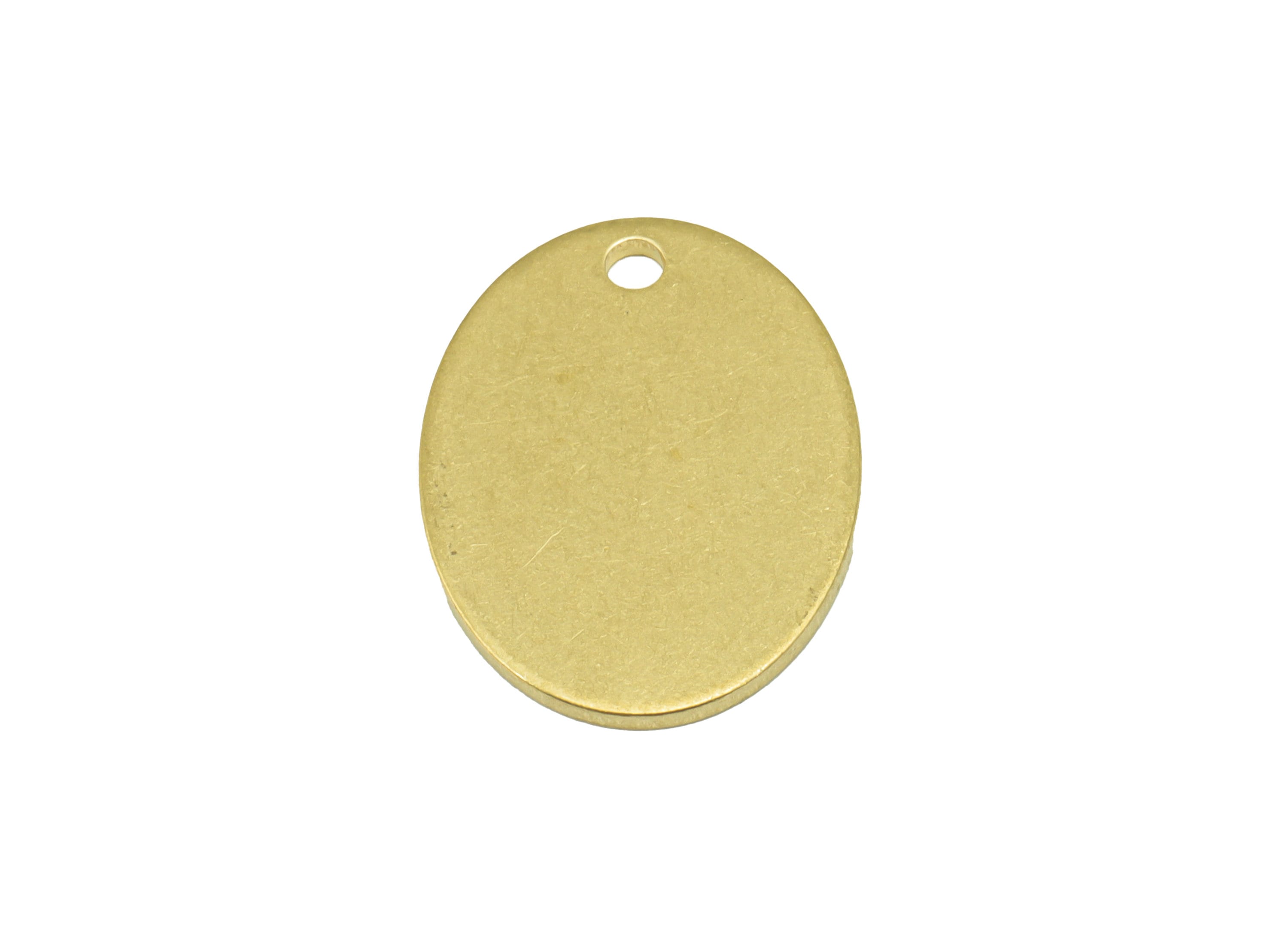 Brass Ellipse Earring Charm - Raw Brass Oval Pendant - Stamping Blank Earring Charm - For Necklace -For Bracelet -19x15.02x 0.98mm- PP8596 - DOMEDBAZAAR