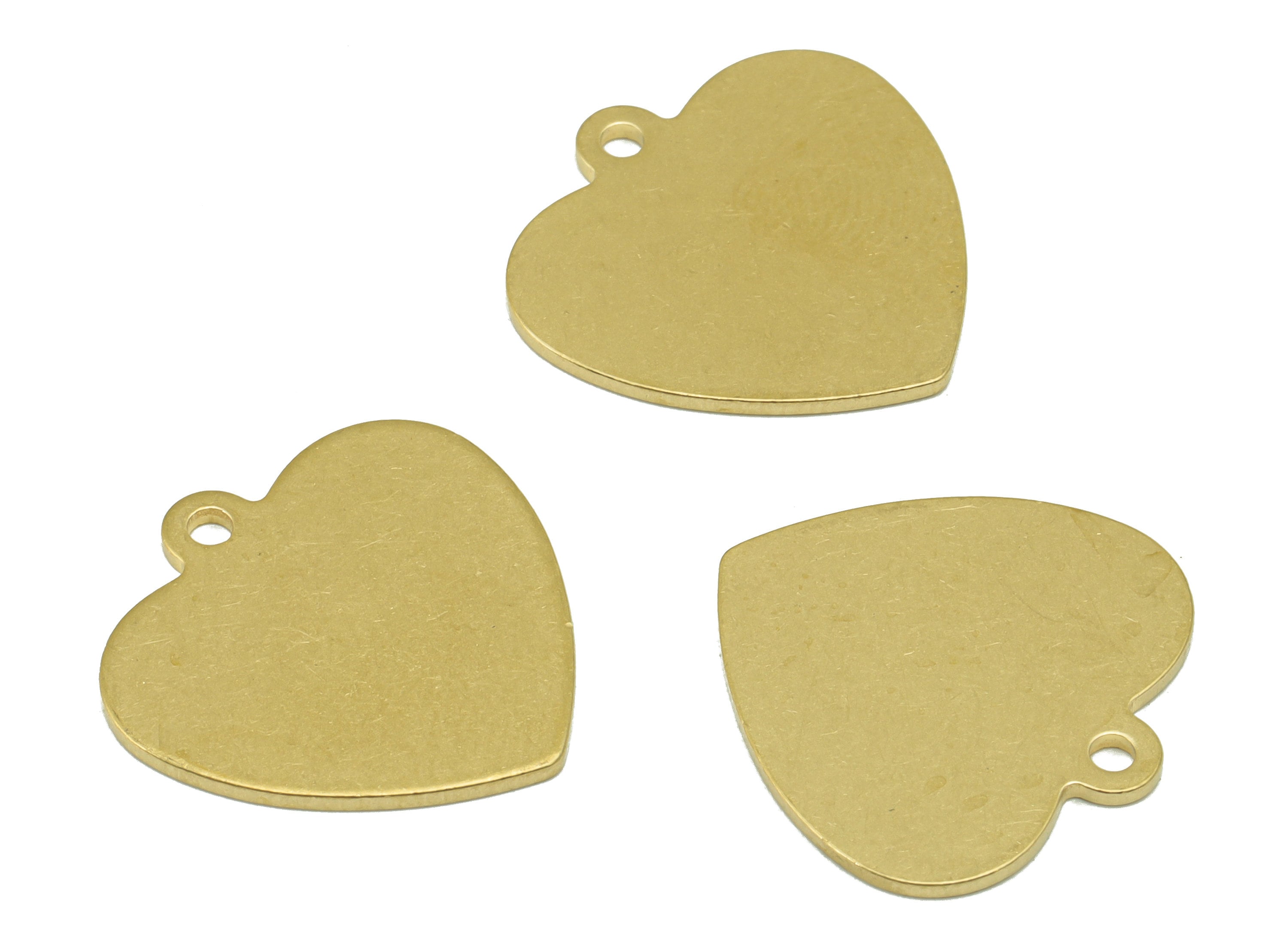Brass Heart Earring Charm - Raw Brass Heart Pendant - Stamping Blank Earring Charm - For Necklace -For Bracelet -19.95x19.97x0.98mm- PP8598 - DOMEDBAZAAR
