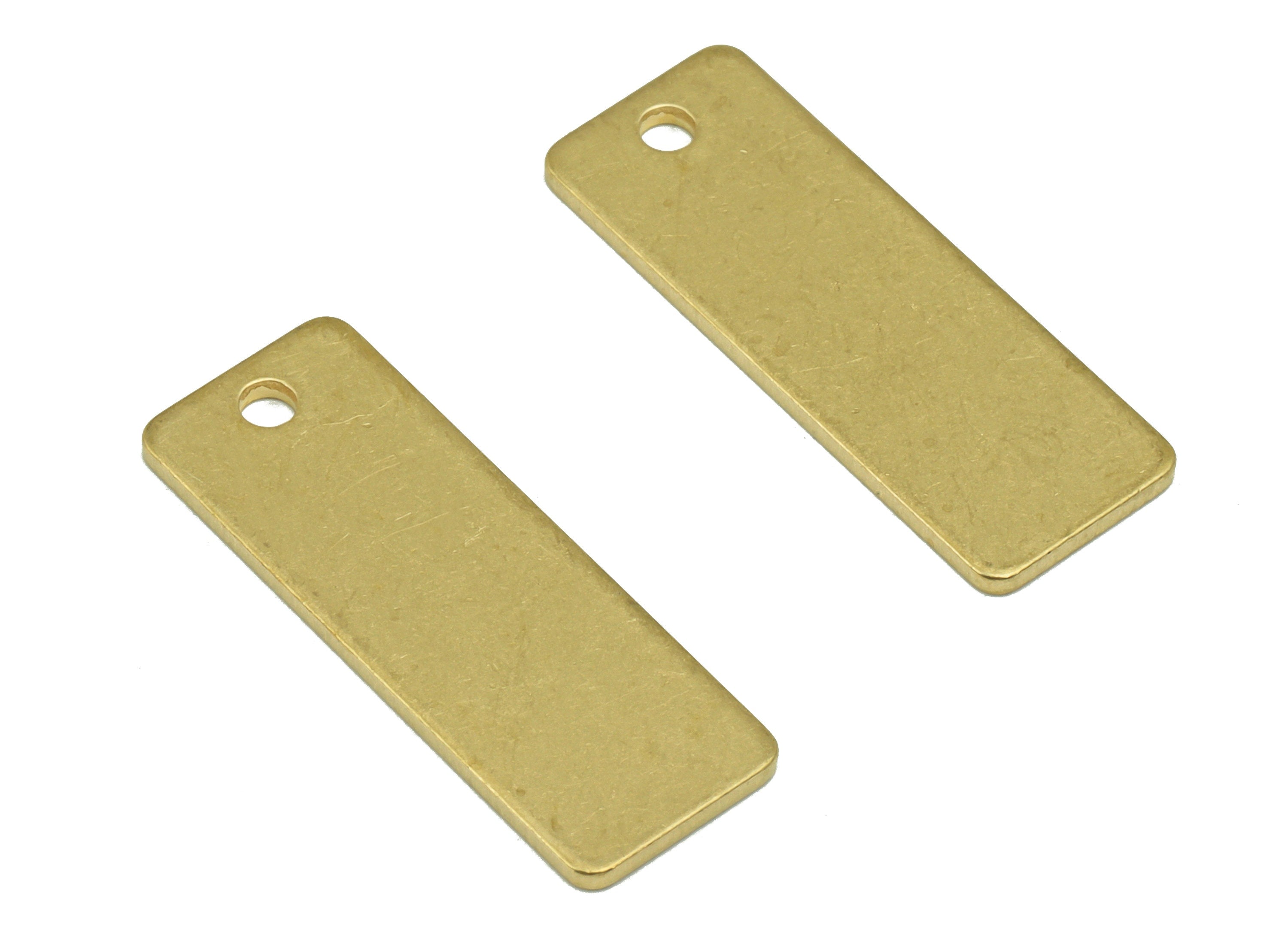 Brass Rectangle Earring Charm - Raw Brass Rectangle Pendant - Stamping Blank Earring Charm - For Necklace -For Bracelet -25x9x0.98mm- PP8599 - DOMEDBAZAAR