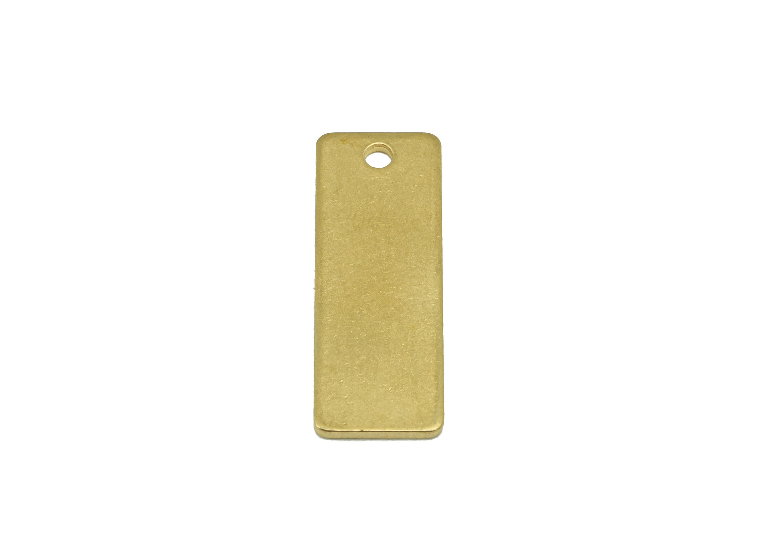 Brass Rectangle Earring Charm - Raw Brass Rectangle Pendant - Stamping Blank Earring Charm - For Necklace -For Bracelet -25x9x0.98mm- PP8599 - DOMEDBAZAAR