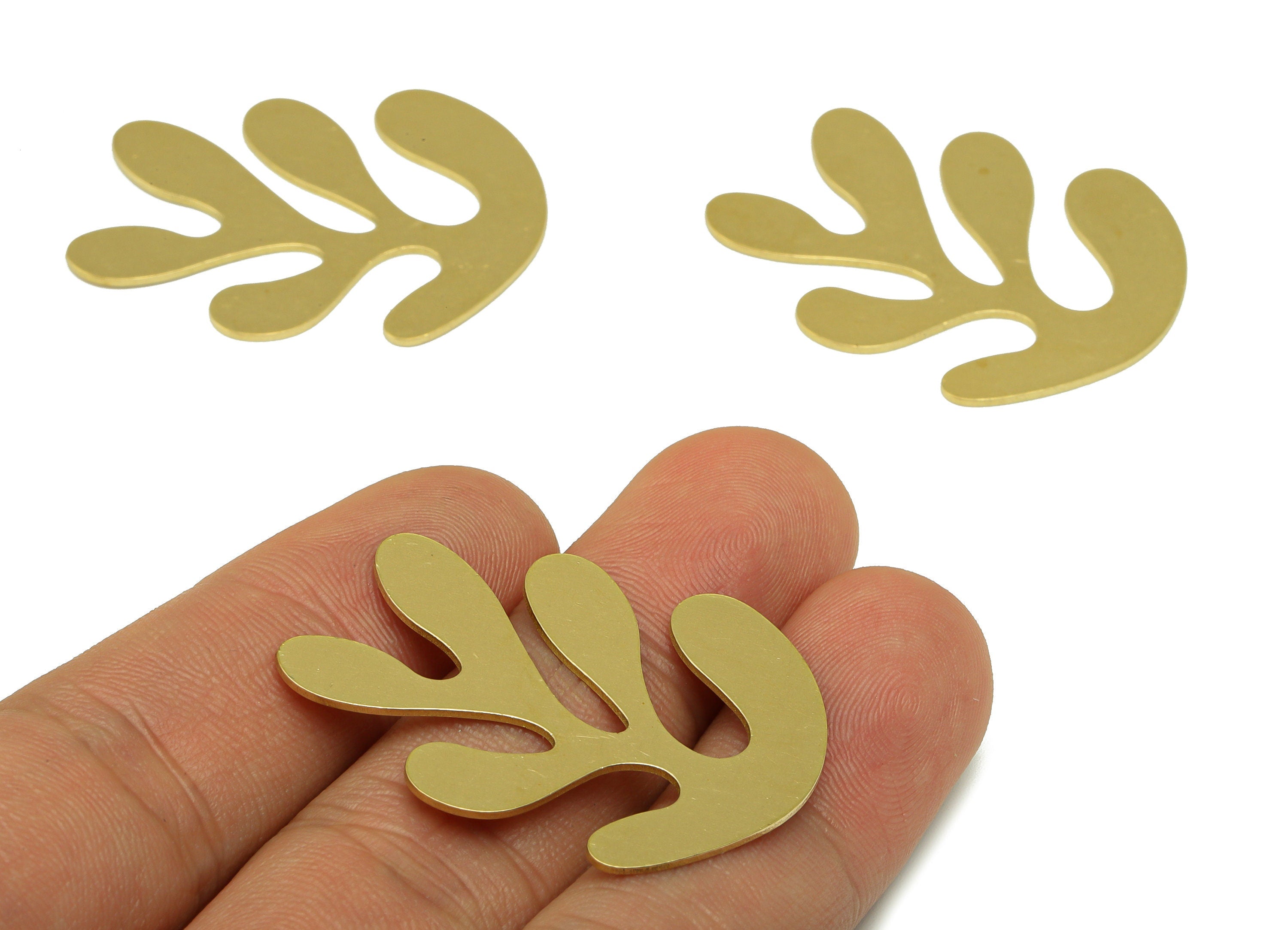 Brass Earring Charms - Raw Brass Leaf Charm- Brass Botanical Charm - DIY Jewelry Making Supplies - 36.28 x 29.58 x 0.7mm- PP4742B - DOMEDBAZAAR
