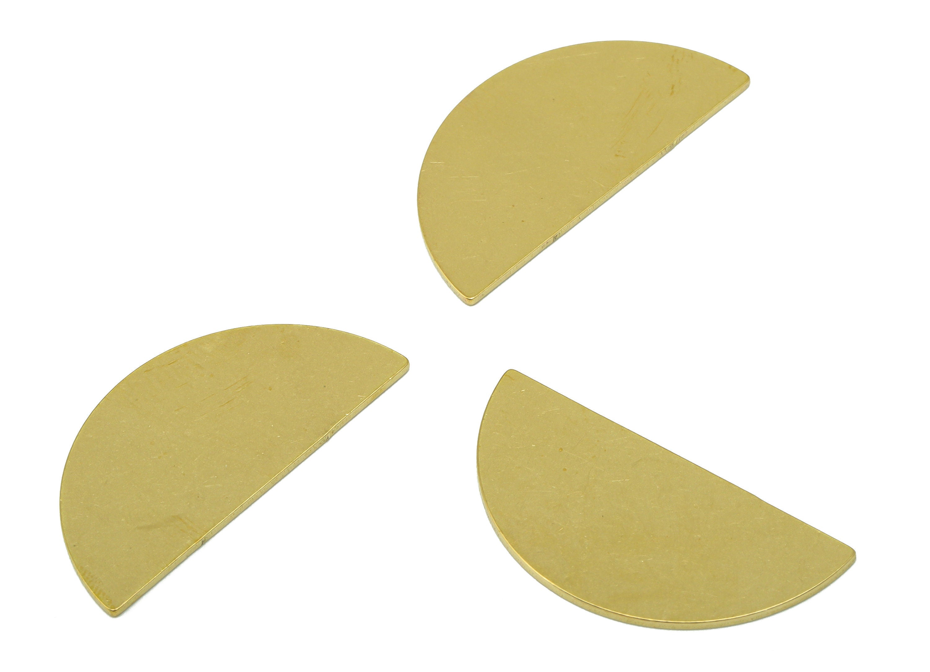 Brass Half Moon Charm - Brass circle Blank - Brass Stamping Tag - Brass Blank Findings- jewelry supplies - 25.9 x 12.55 x 0.69mm - PP8592 - DOMEDBAZAAR